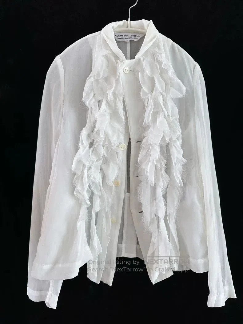 Comme des Garcons Comme des Garcons Ruffled White Blouse. Size US XS / EU 42 / 0 - 6 Thumbnail