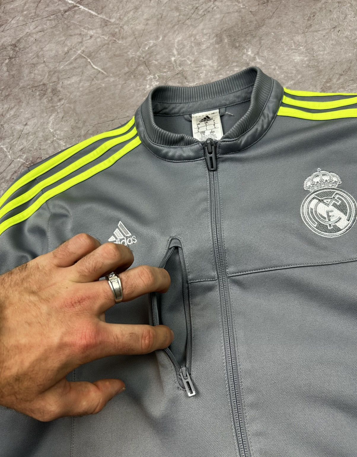 Adidas Adidas Real Madrid gray zip up soccer football track jacket Size US L / EU 52-54 / 3 - 8 Thumbnail