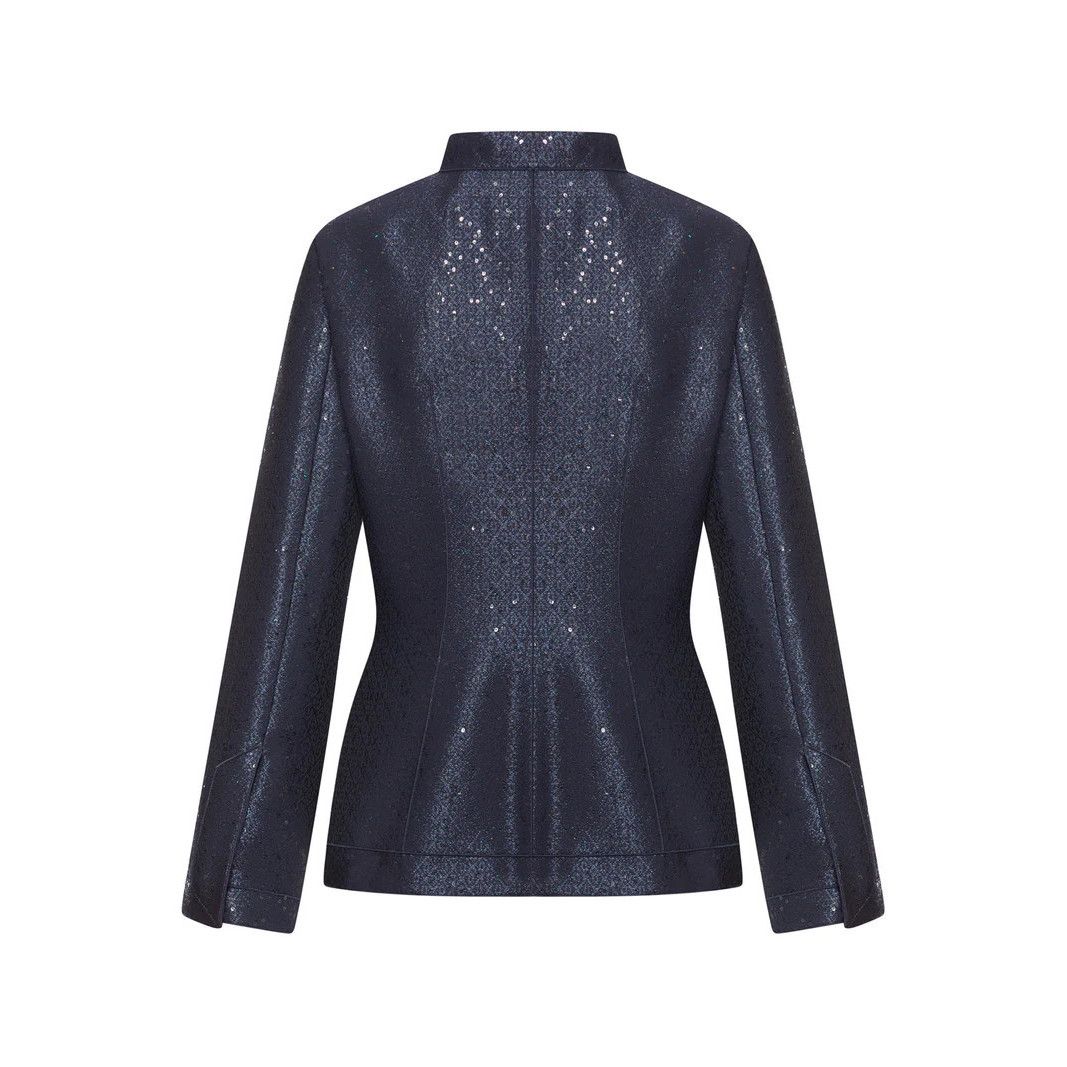 Giorgio Armani GIORGIO ARMANI Navy Sequins Blazer Jacket New & Authentic (W Size M / US 6-8 / IT 42-44 - 2 Thumbnail