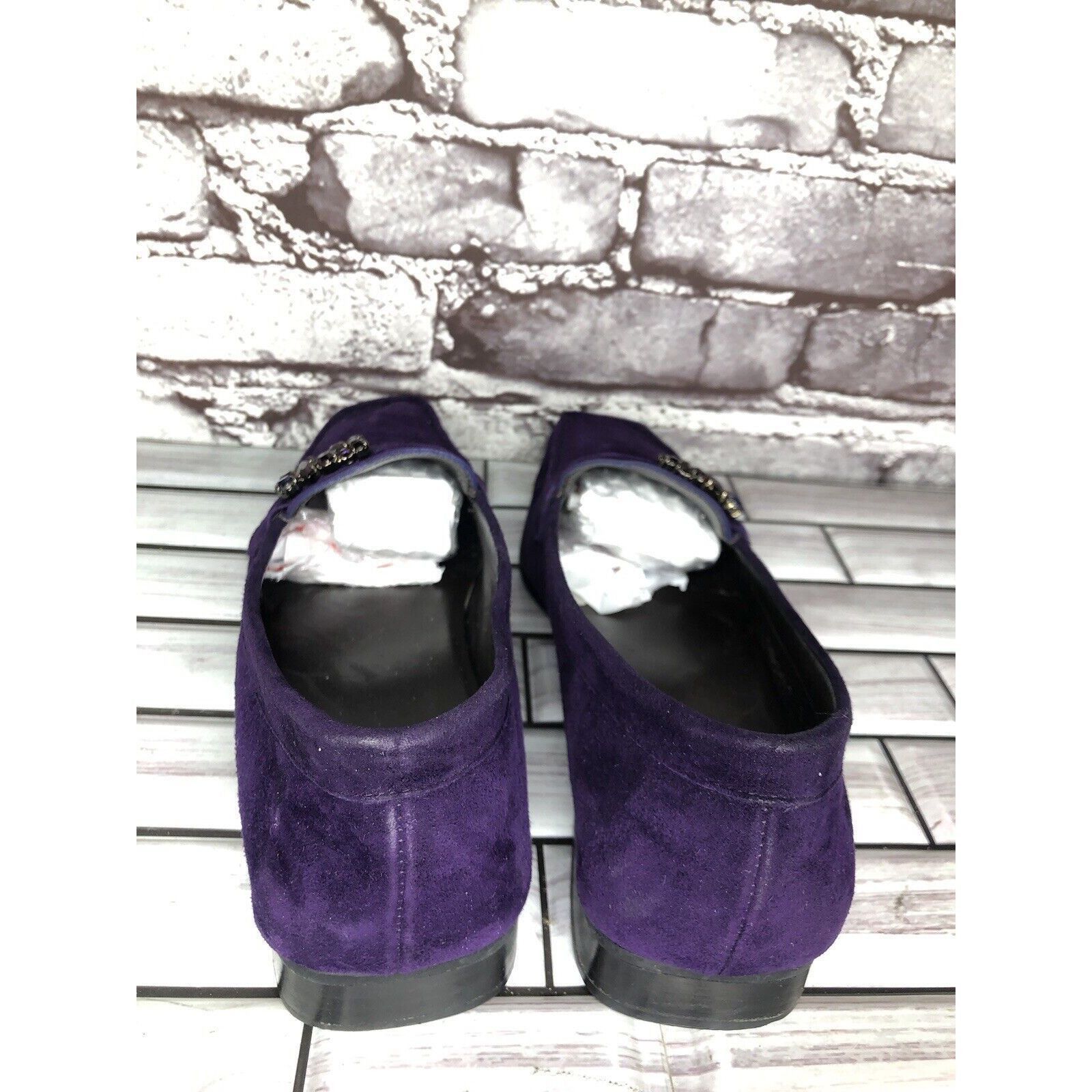 Stuart Weitzman Stuart Weitzman Purple Suede Leather Rhinestone Pump Shoes W Size US 8.5 / IT 38.5 - 3 Thumbnail
