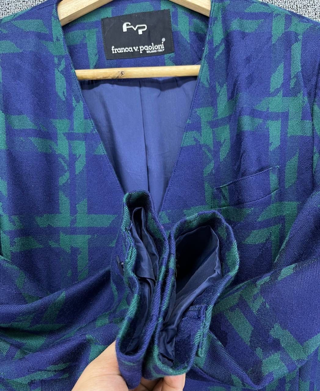 Paoloni Vintage Franca v. Paoloni Shadow Plaids Blazer Coat Jacket Size M / US 6-8 / IT 42-44 - 11 Thumbnail