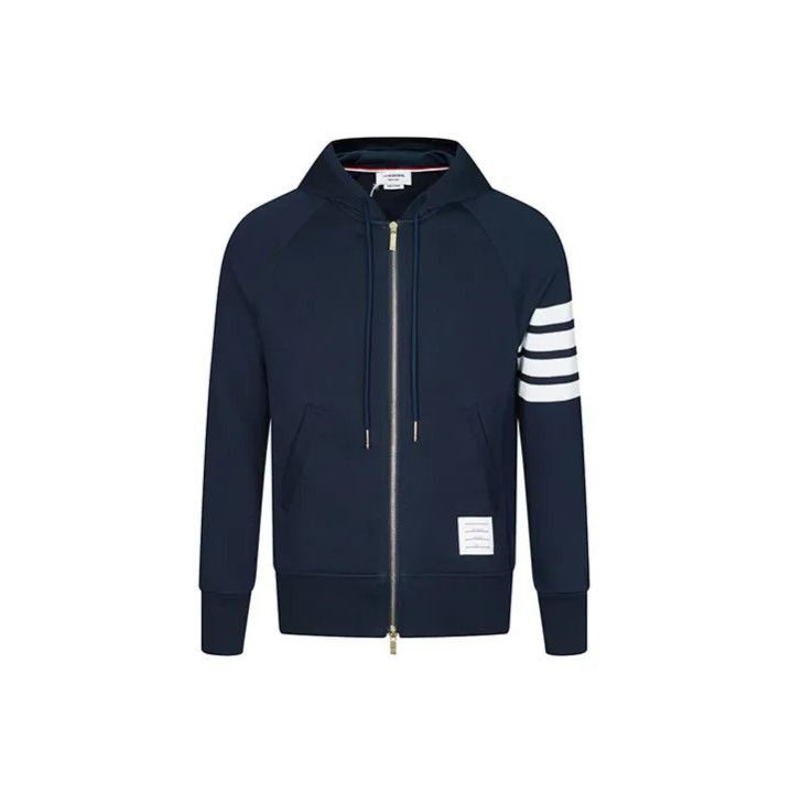 Thom Browne Thom Browne Classic Navy Hoodie with Stripes Size US M / EU 48-50 / 2 - 1 Thumbnail