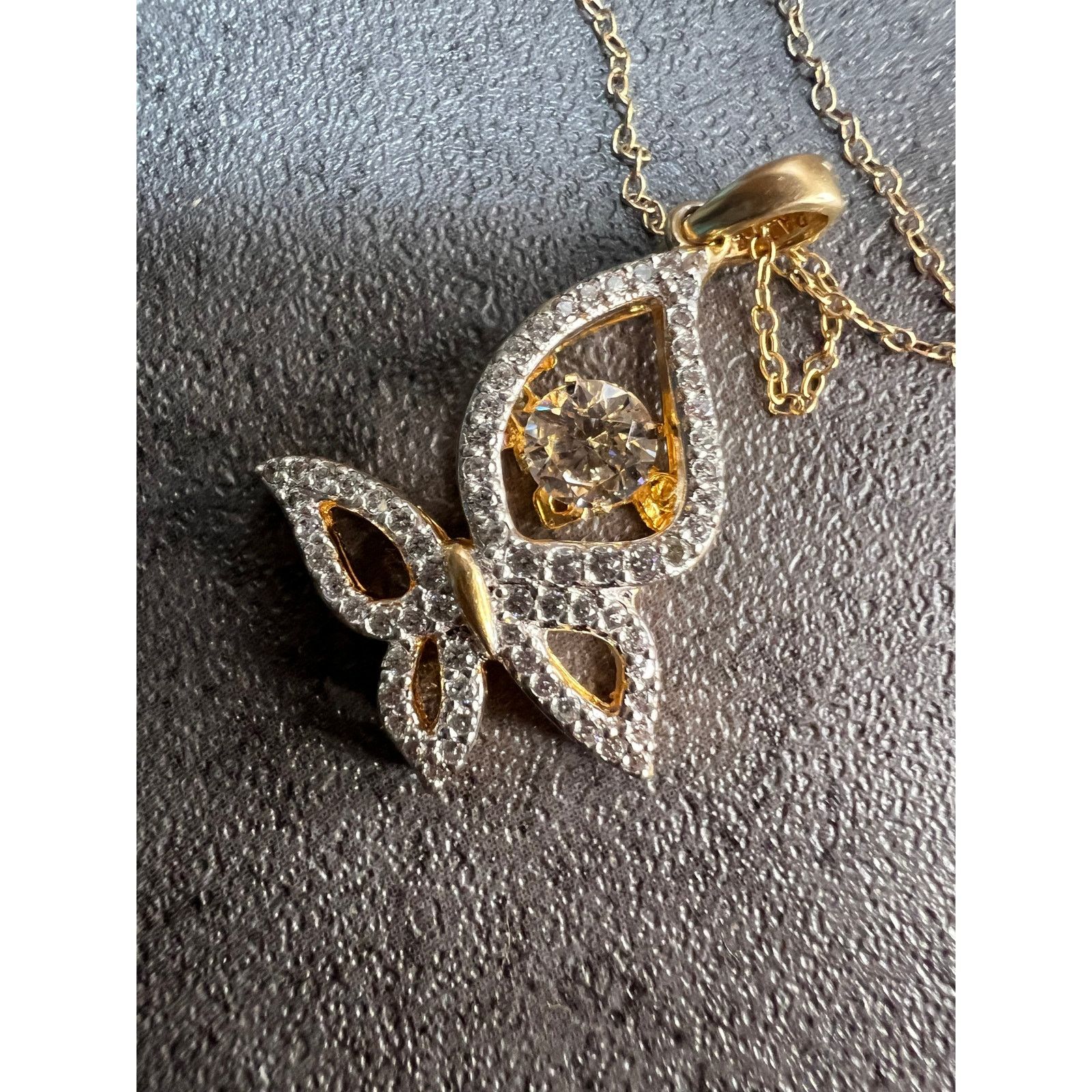 Other Butterfly CZ pendant in YG over 925 with 18 inch chain Size ONE SIZE - 11 Thumbnail