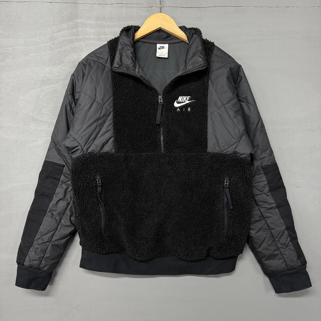 Nike Nike Air 1/2 Zip Pullover Black Sherpa Jacket Men’s Medium Size US M / EU 48-50 / 2 - 2 Thumbnail