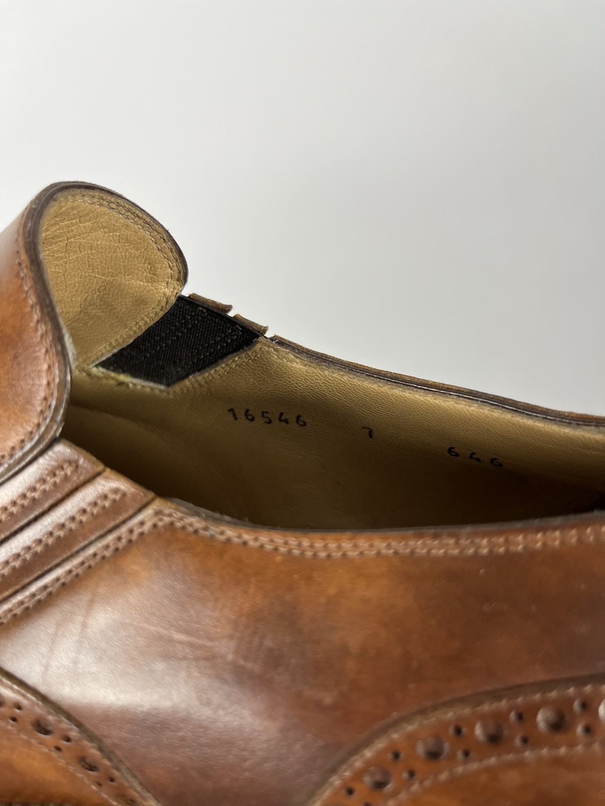 Gravati Gravati Brown Leather Brogue Slip On Dress Shoes US 7 EU 40 Size US 7 / EU 40 - 16 Thumbnail