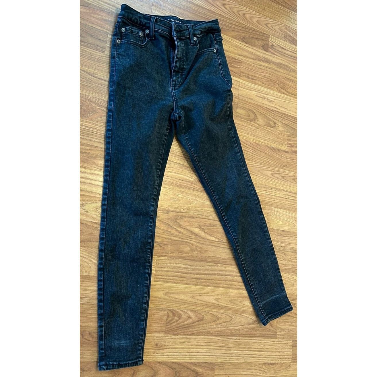 Aeropostale Aeropostale Black Denim Jeans - Women's Size 8R - Excellent! Size 30" / US 8 / IT 44 - 2 Thumbnail