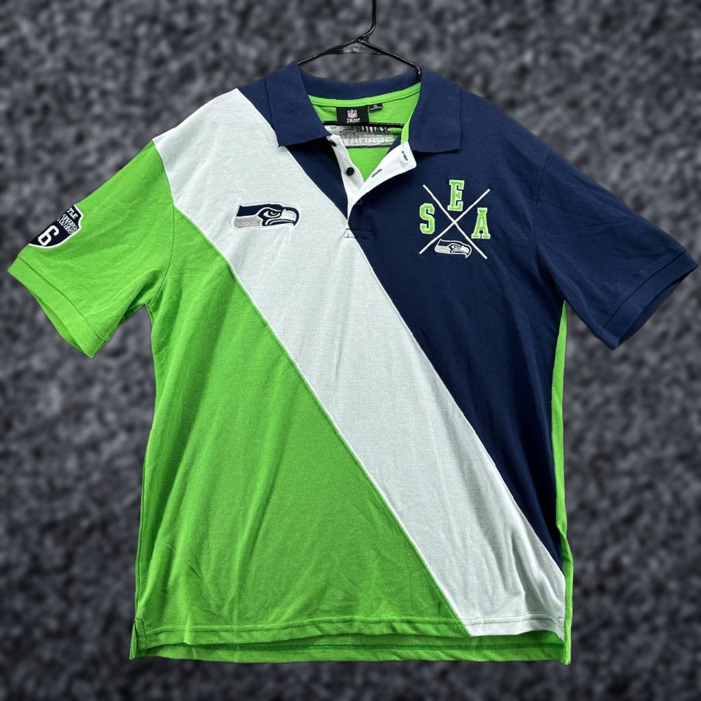NFL NFL Seattle Seahawks Polo Shirts Multicolor Men's XL Colorblock Polo Shirt Sunday Football Casual Shirts Size US XL / EU 56 / 4 - 1 Thumbnail