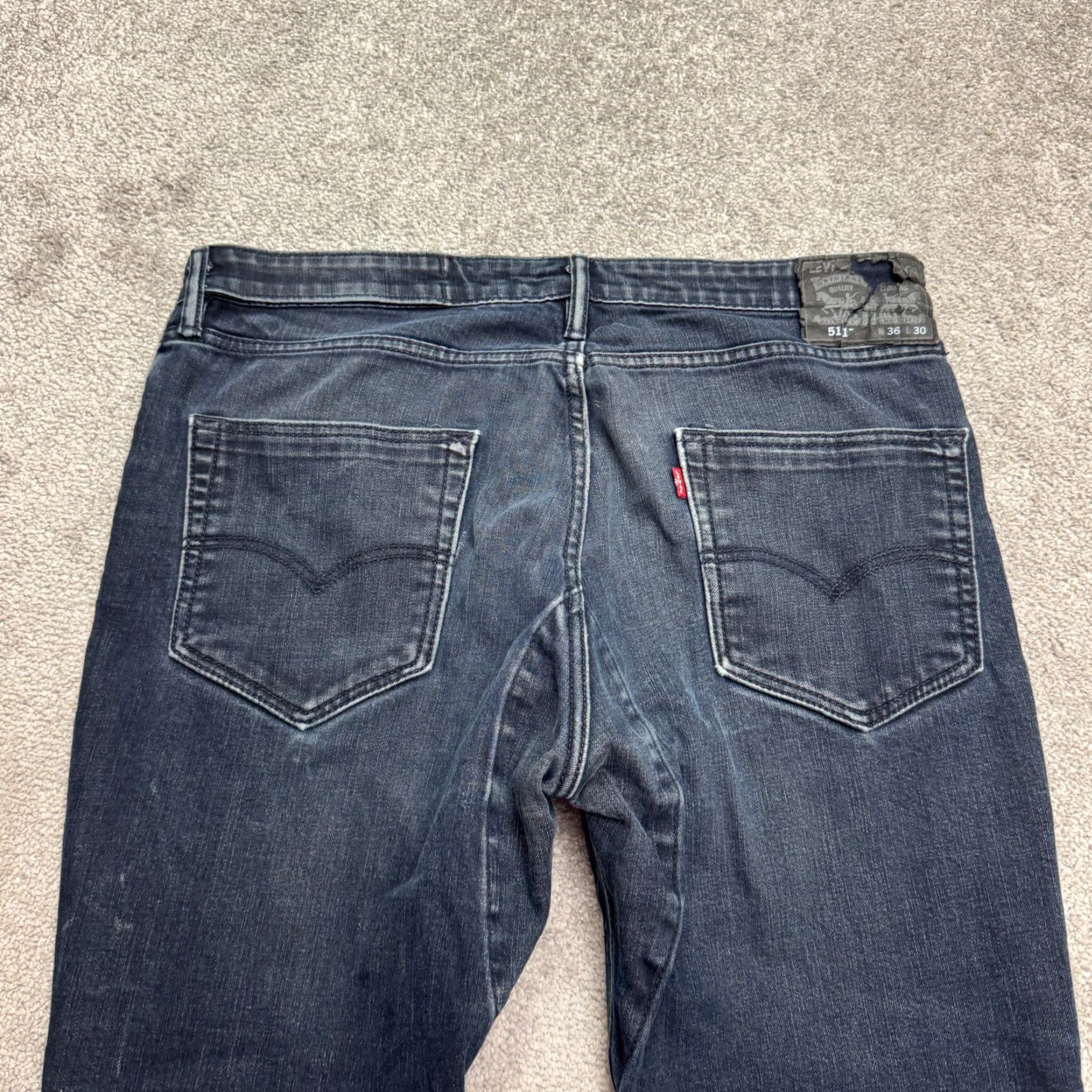 Levi's Levi's 511 Slim Fit Jeans Mens 36x30 Blue Dark Wash Straight Leg Casual Streetwear Size US 36 / EU 52 - 6 Thumbnail