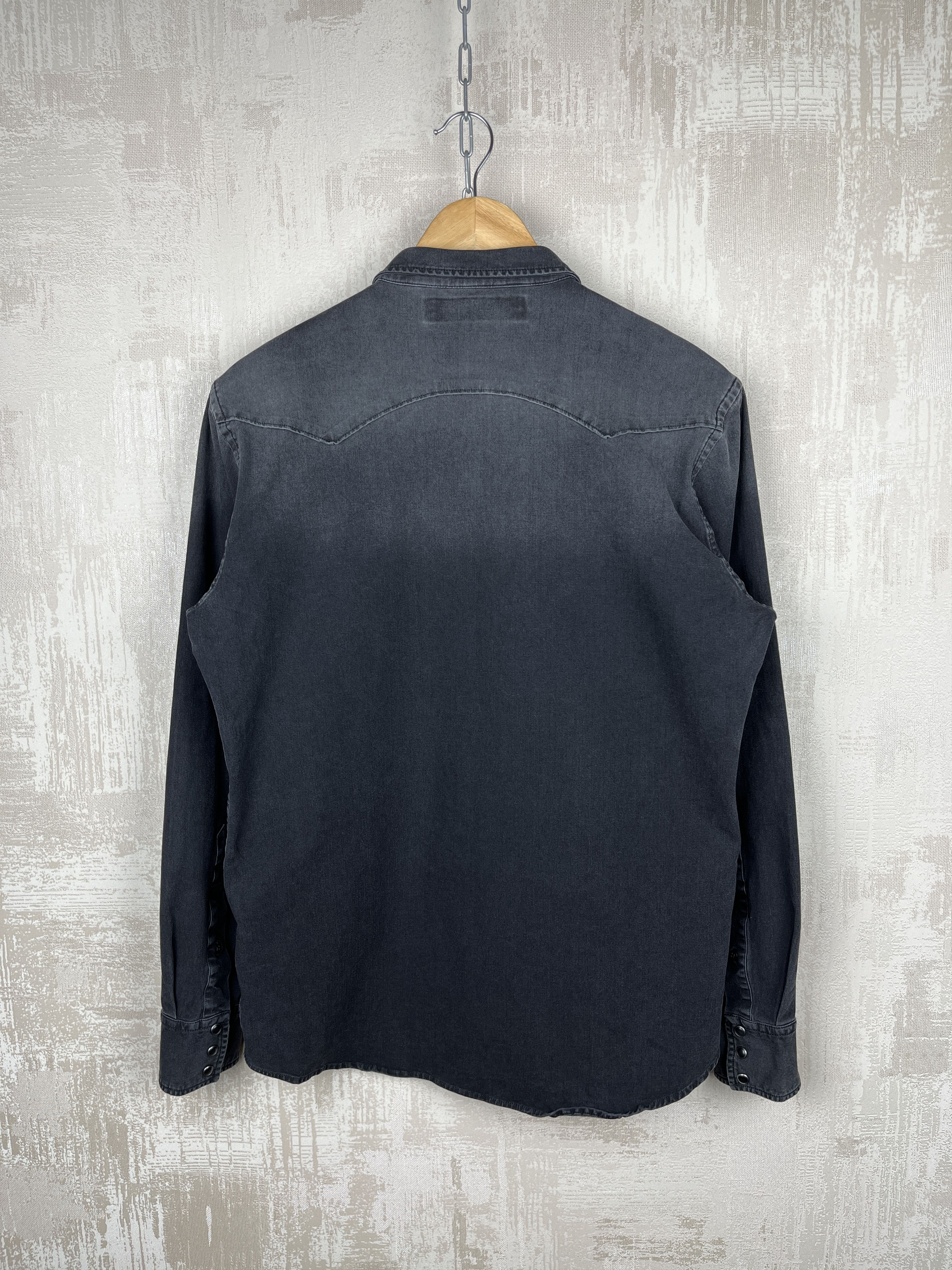 Replay Replay Hyperflex Western Pearl Snap Denim Shirt Slim Fit Size US M / EU 48-50 / 2 - 14 Thumbnail