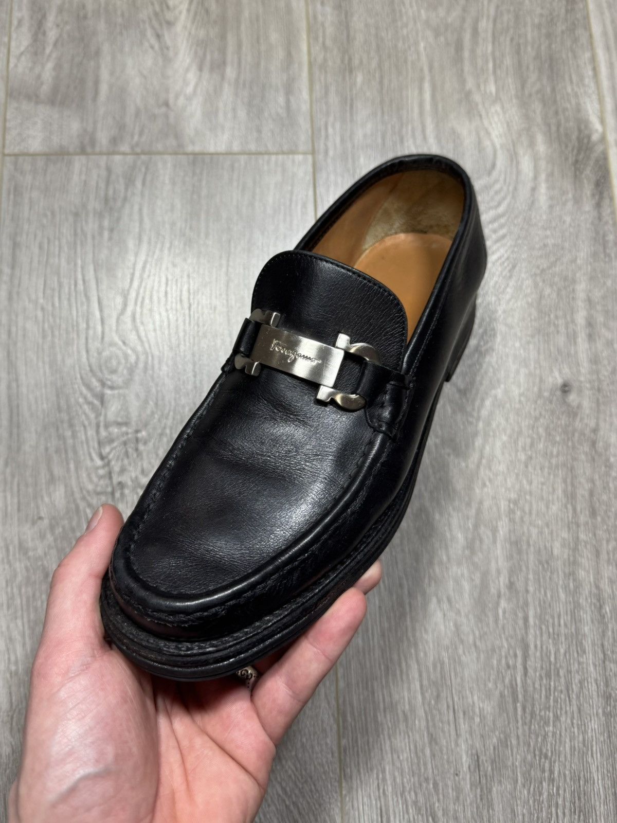 Salvatore Ferragamo × Vintage Vintage Salvatore Ferragamo Master Loafer Black Leather Size US 8 / EU 41 - 7 Thumbnail