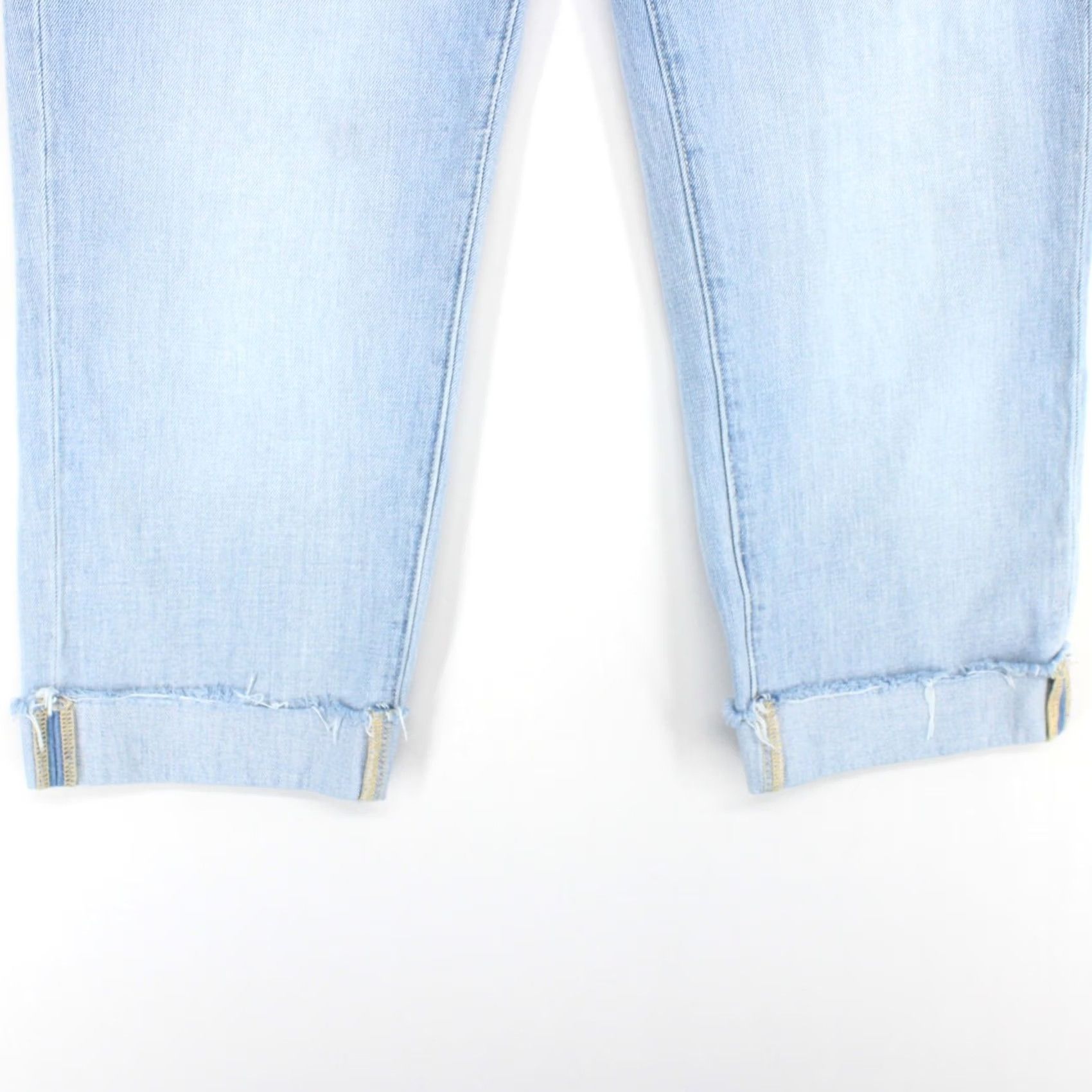 L'AGENCE L'Agence Maribel Jeans Womens 27 Blue High Rise Straight Cropped Raw Hem Denim 100% Cotton Leather? Size 27" / US 4 / IT 40 - 2 Thumbnail