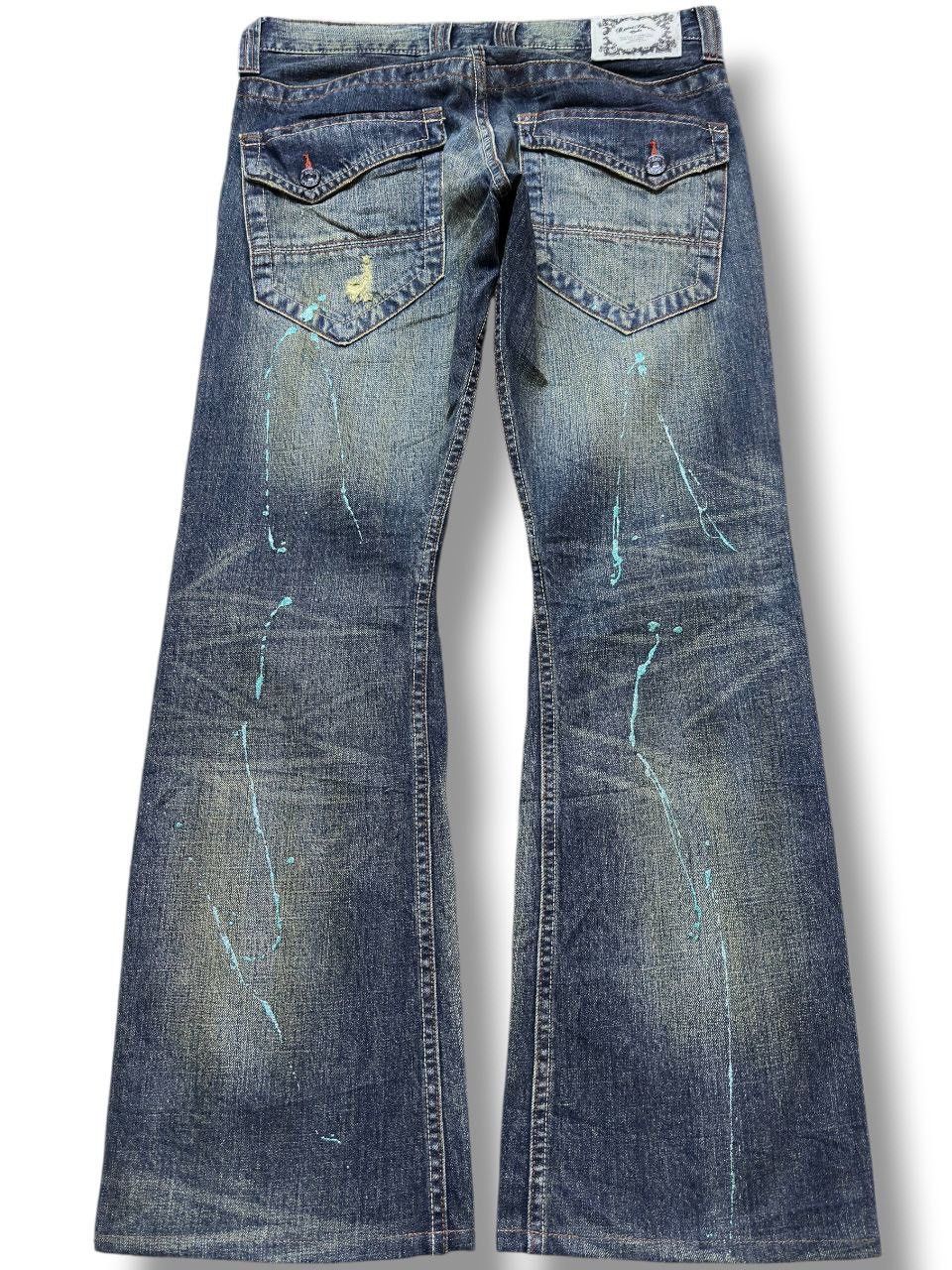 If Six Was Nine Vintage Root Three Style Flare CurveLeg Paint Splatter Denim Size US 32 / EU 48 - 6 Thumbnail