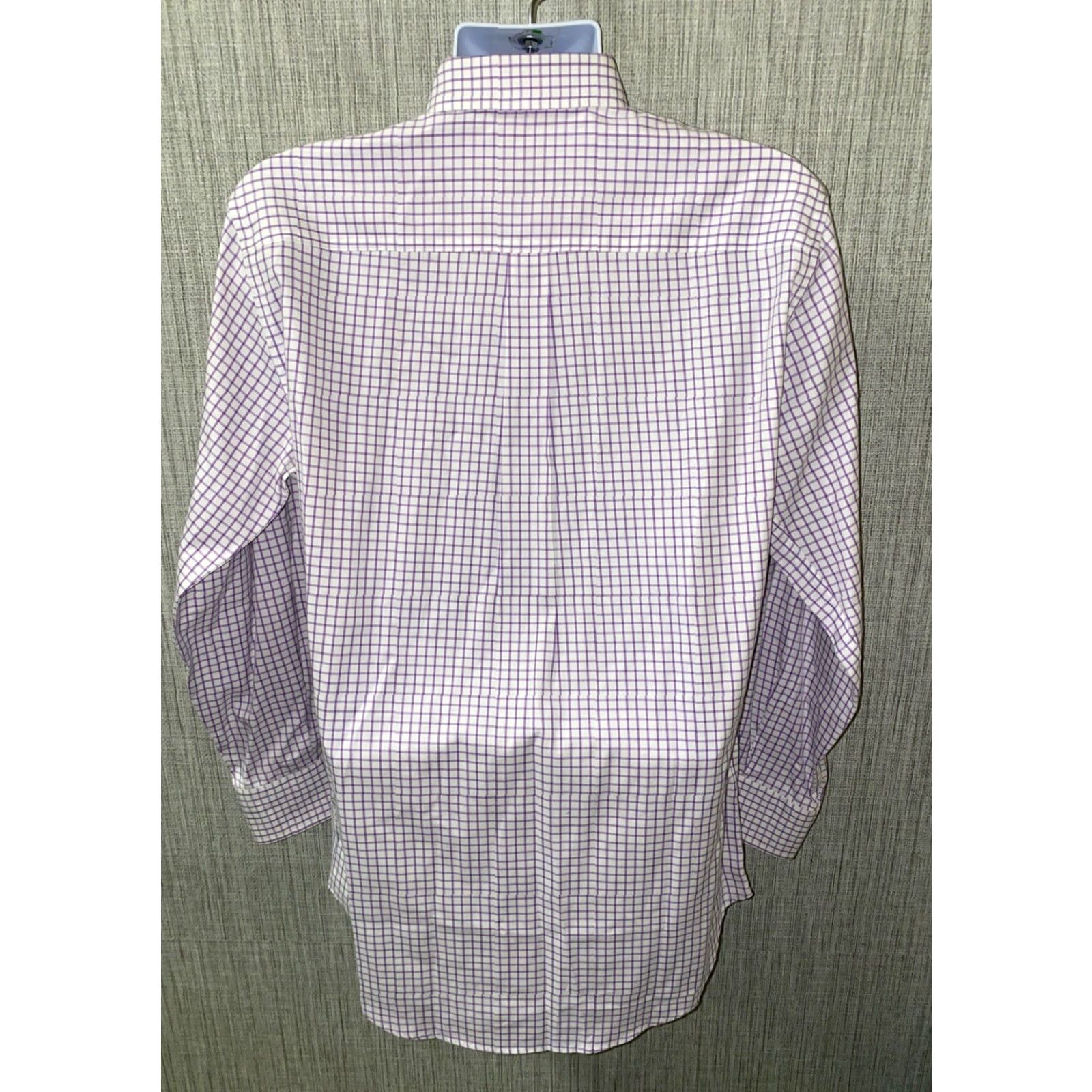 Peter Millar Peter Millar Shirt Mens Regular Button-Up Long Sleeve White Purple Checkered Size M Size US M / EU 48-50 / 2 - 6 Thumbnail