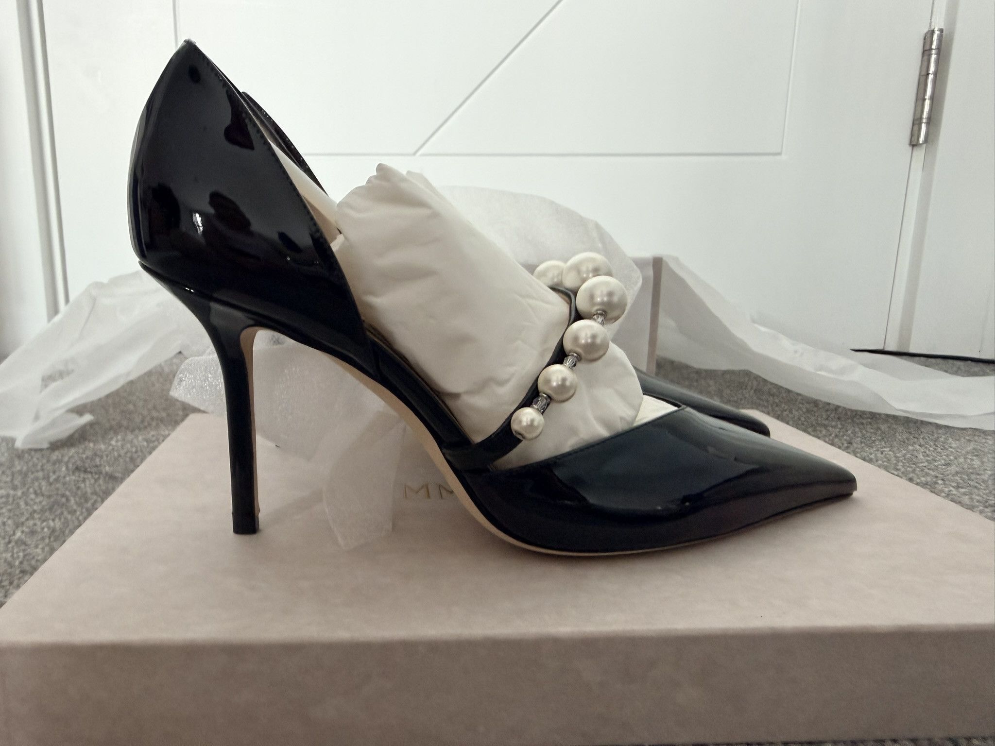 Jimmy Choo Jimmy Choo Aurelie 85 l 39 Black/ White Size US 9 / IT 39 - 6 Thumbnail