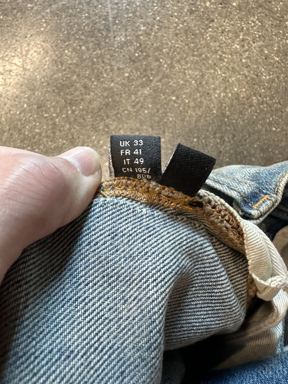 Amiri MX1 Yellow Ultra Suede Patch Dark Indigo