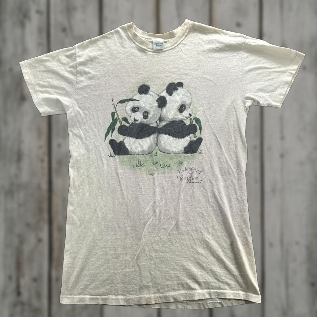 VINTAGE Nature's Young'uns Shirt Mens One Size Large Panda Graphic 90s Nature USA Mens