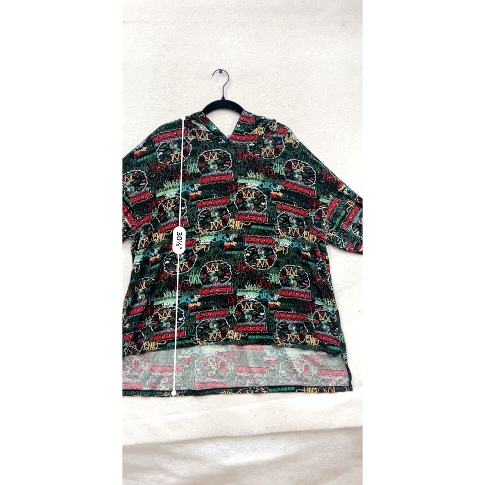 Vintage One Stop Up Hoodie Graffiti Print Womens 2XL Red Pullover Seasonal Fall Activewear Size XXL / US 16-18 / IT 52-54 - 7 Thumbnail