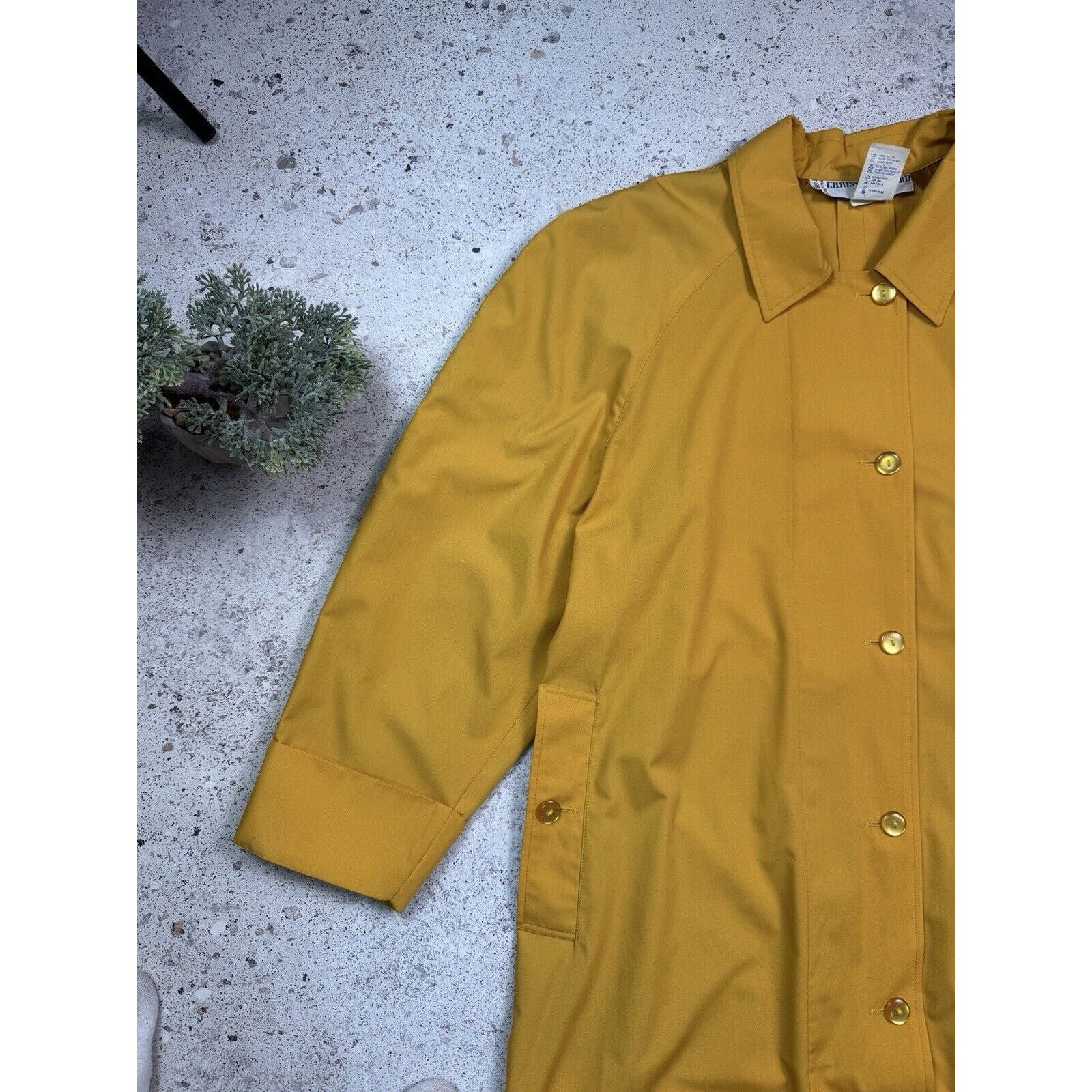 Vintage Vintage 90s 80s Christian Aujard Yellow Trench Coat Size 38 Size M / US 6-8 / IT 42-44 - 8 Thumbnail