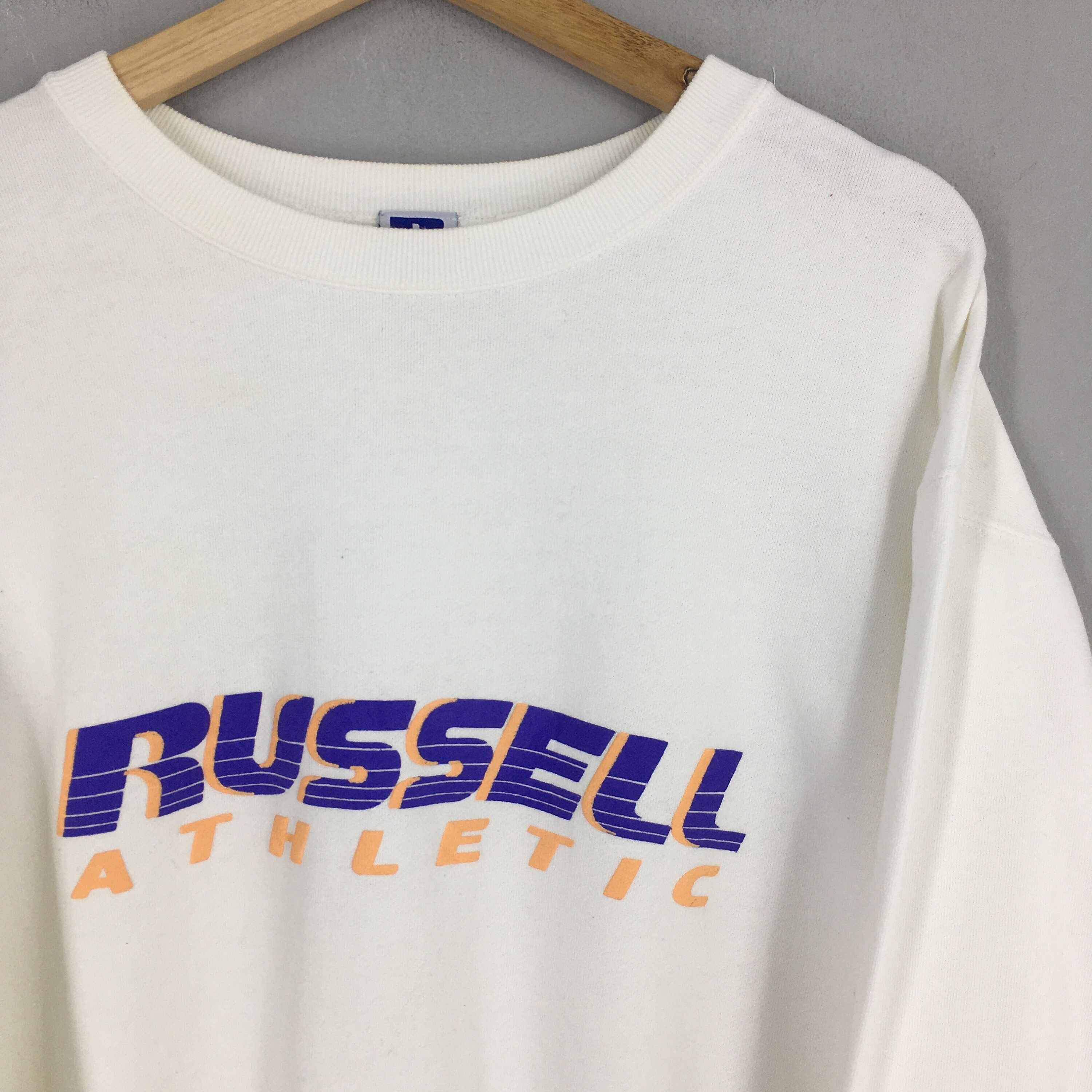 Russell Athletic Vintage 90s Russell Athletic White Sweatshirt Medium Size US M / EU 48-50 / 2 - 2 Thumbnail
