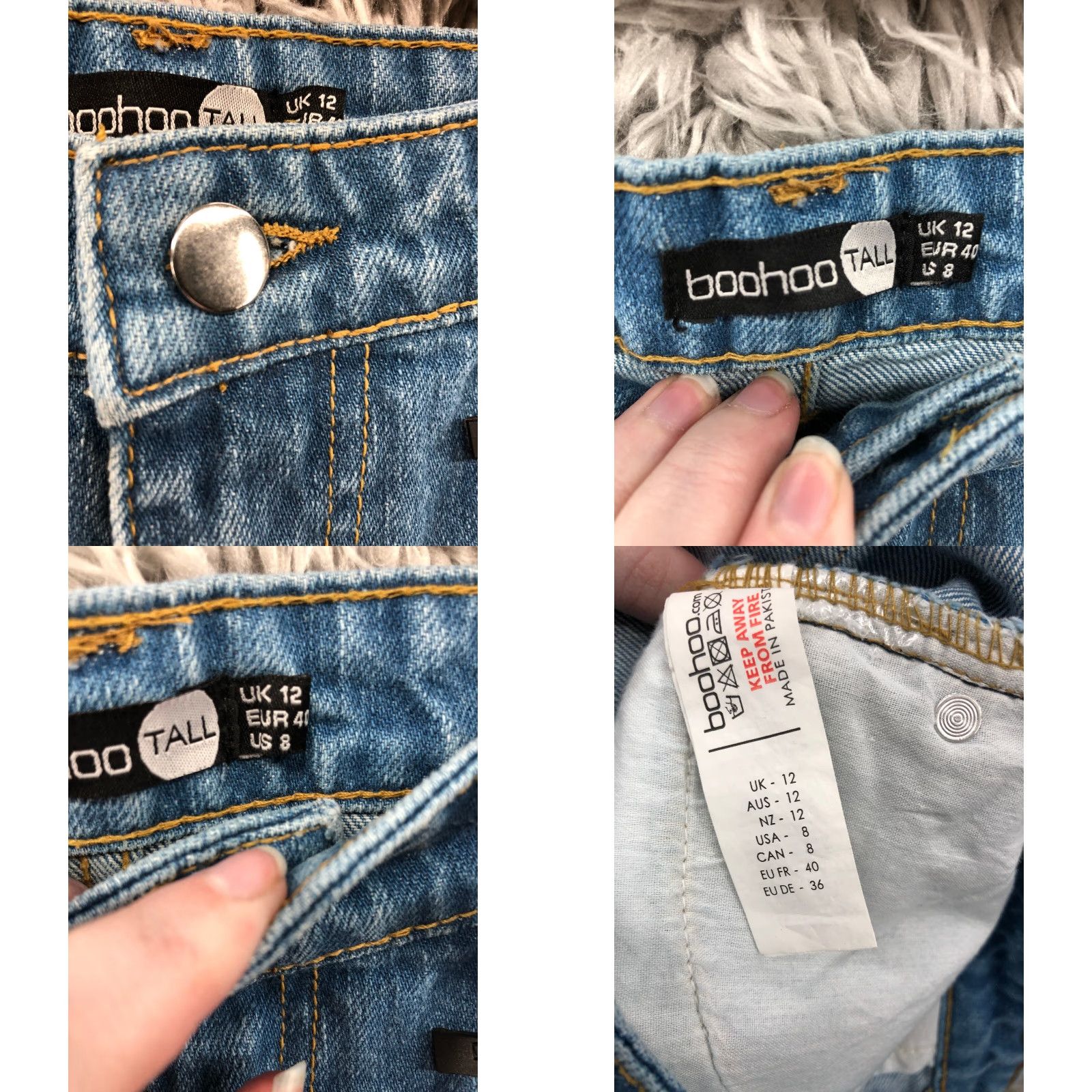 Boohoo Boohoo High Rise Mom Jeans Size 8 Tall Womens Dark Wash Blue Denim Jeans Size 30" / US 8 / IT 44 - 9 Thumbnail