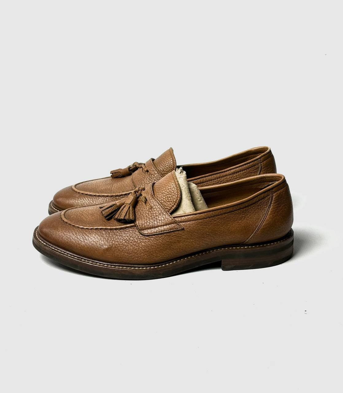 image of Brunello Cucinelli Leather Loafers in Brown, Men's (Size 11)