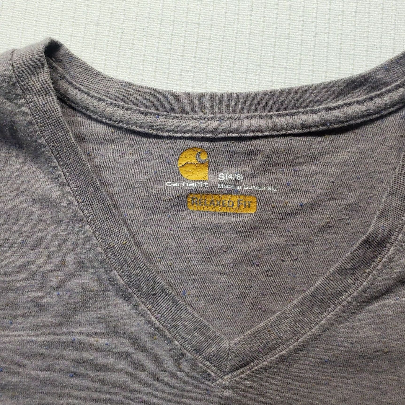Carhartt Carhartt Women's Solid Gray Crew Neck Short Sleeve Shirt S 100% Cotton Casual Classic Size S / US 4 / IT 40 - 2 Thumbnail