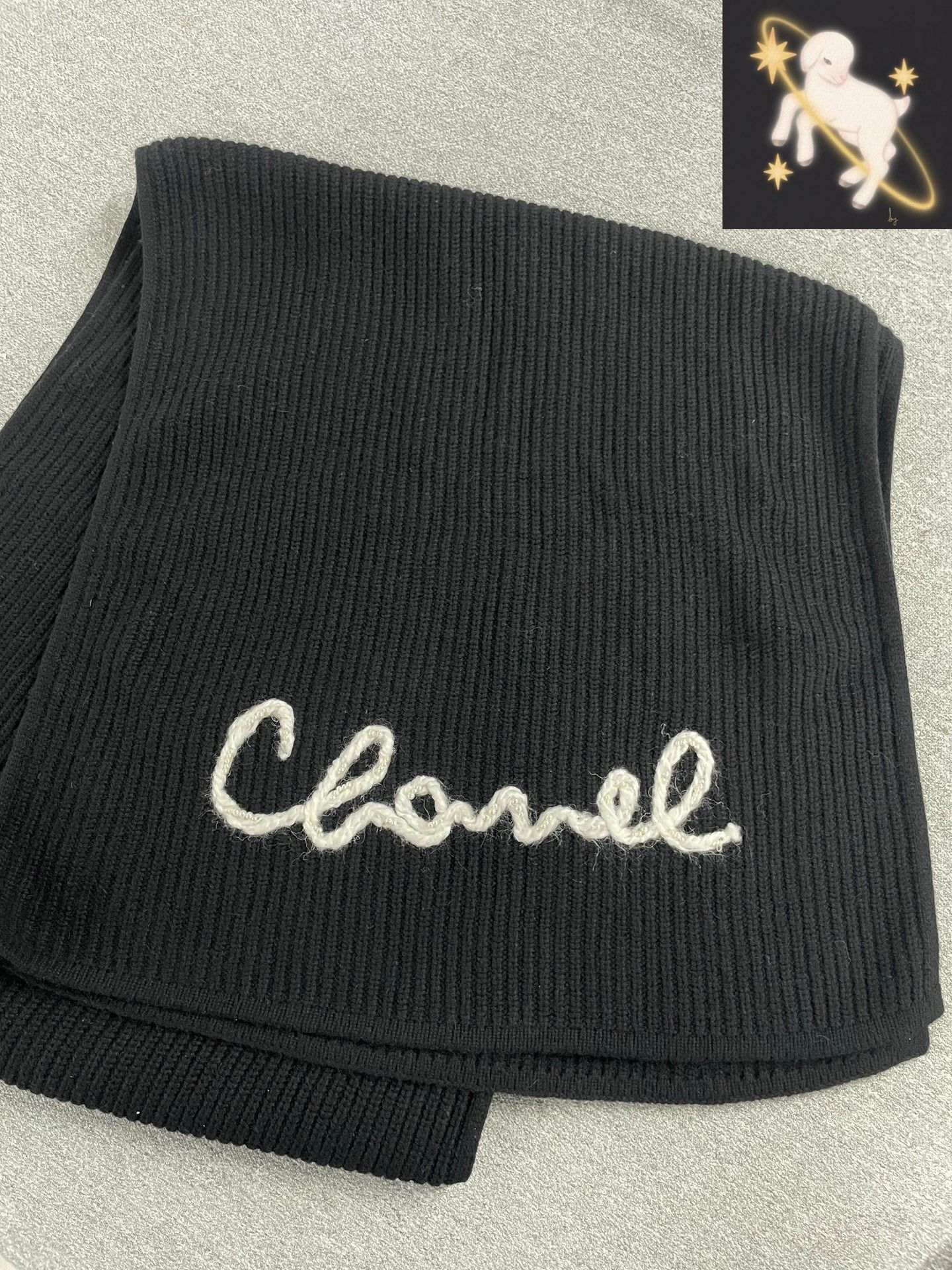 Chanel Chanel Retro Black Scarf M Men Size ONE SIZE - 1 Thumbnail