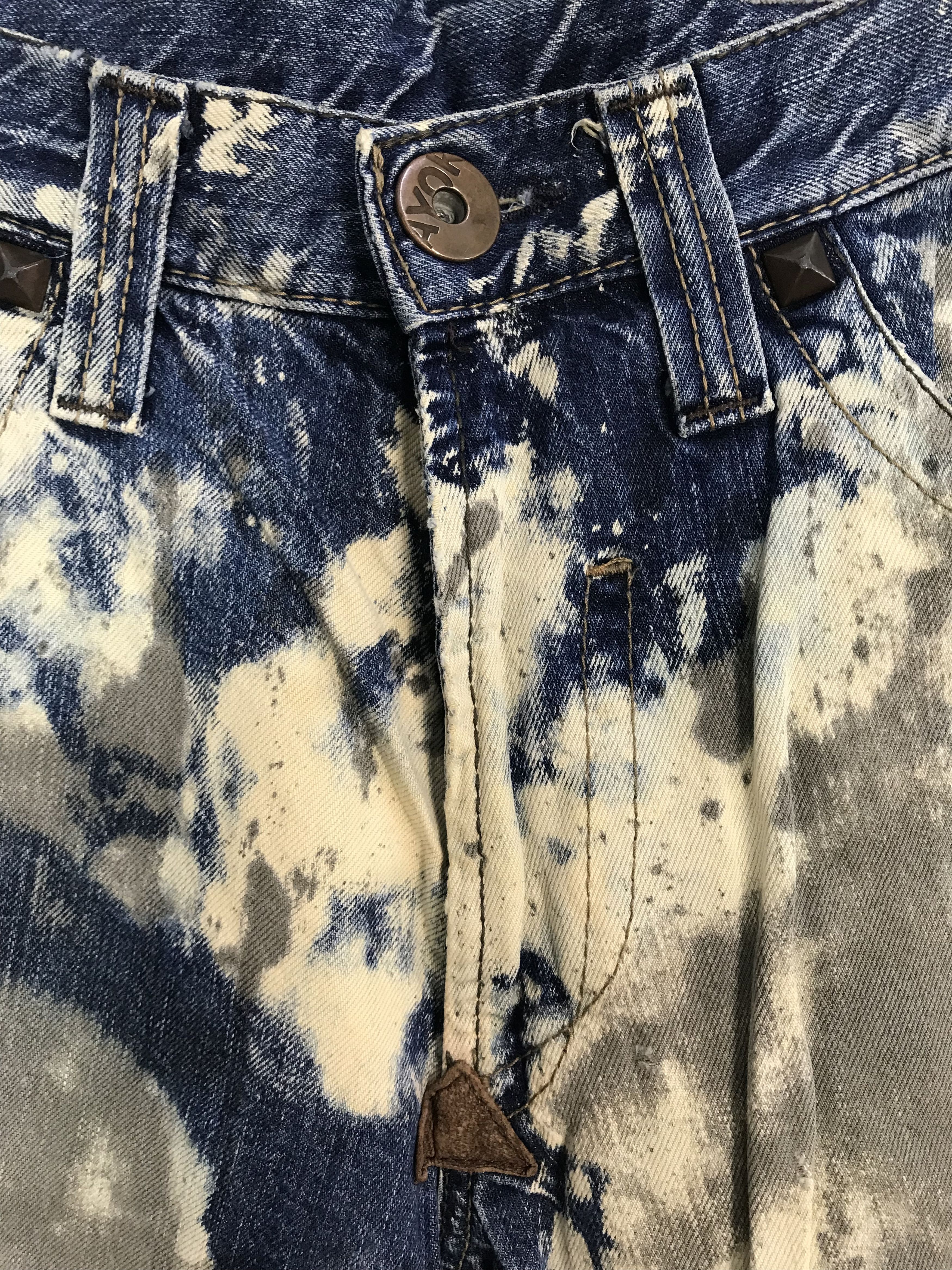 Other Distressed Ayor Bleach Pocessing Denim Jeans Straight Cut Size US 32 / EU 48 - 5 Thumbnail