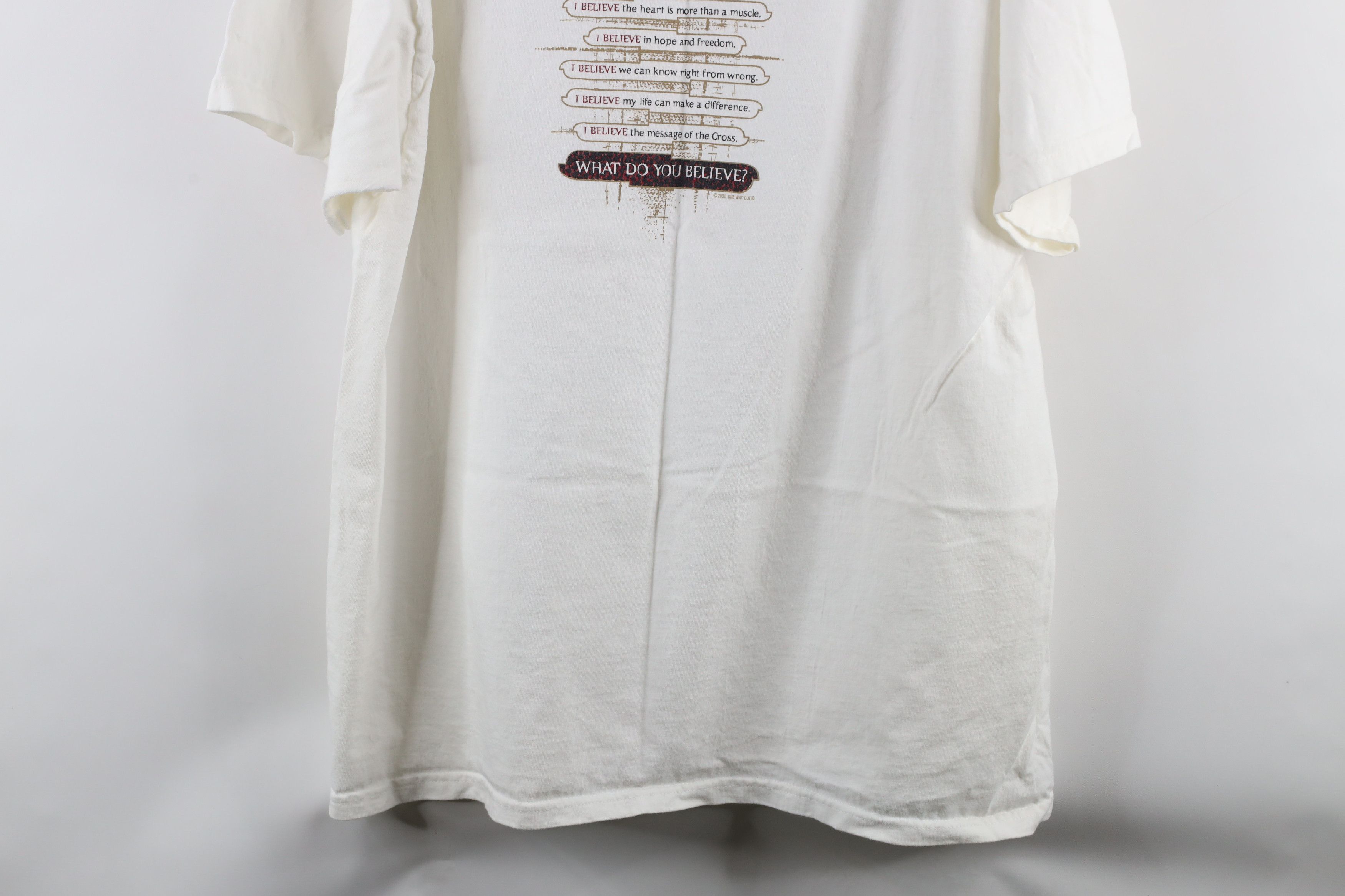 Vintage Vintage Y2K 2000 Jesus Cross The Life Giver T-Shirt White Size US XL / EU 56 / 4 - 12 Thumbnail