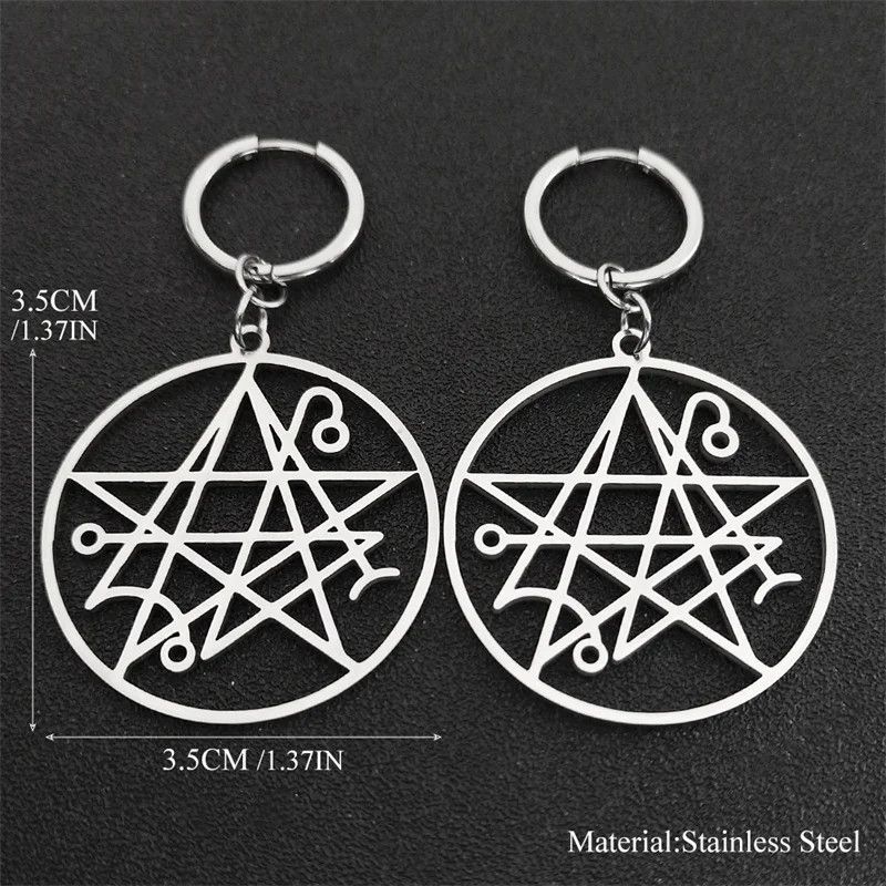 Jewelry Necronomicon Hoop Earrings Jewelry Gift Size ONE SIZE - 5 Thumbnail