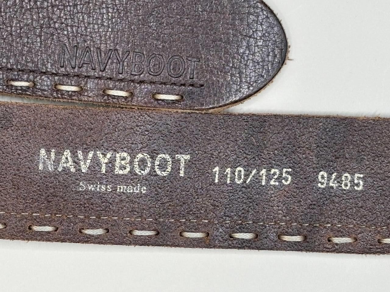 NAVYBOOT Navyboot Swiss Made Genuine Leather Belt - Brown Size ONE SIZE - 8 Thumbnail