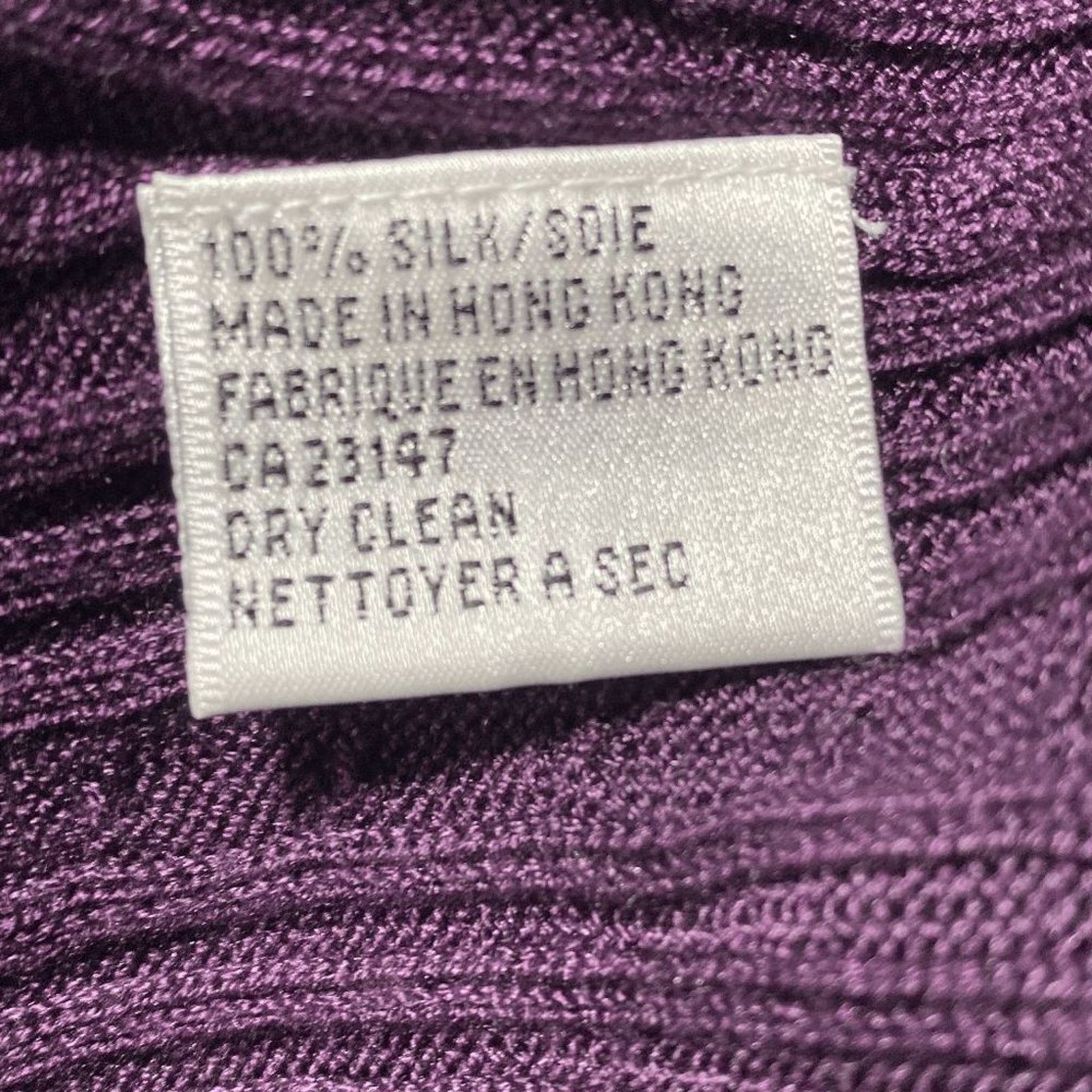 Robert Talbott Talbots Petite L Purple Silk Cable Knit Cardigan Sweater Size L / US 10 / IT 46 - 7 Thumbnail