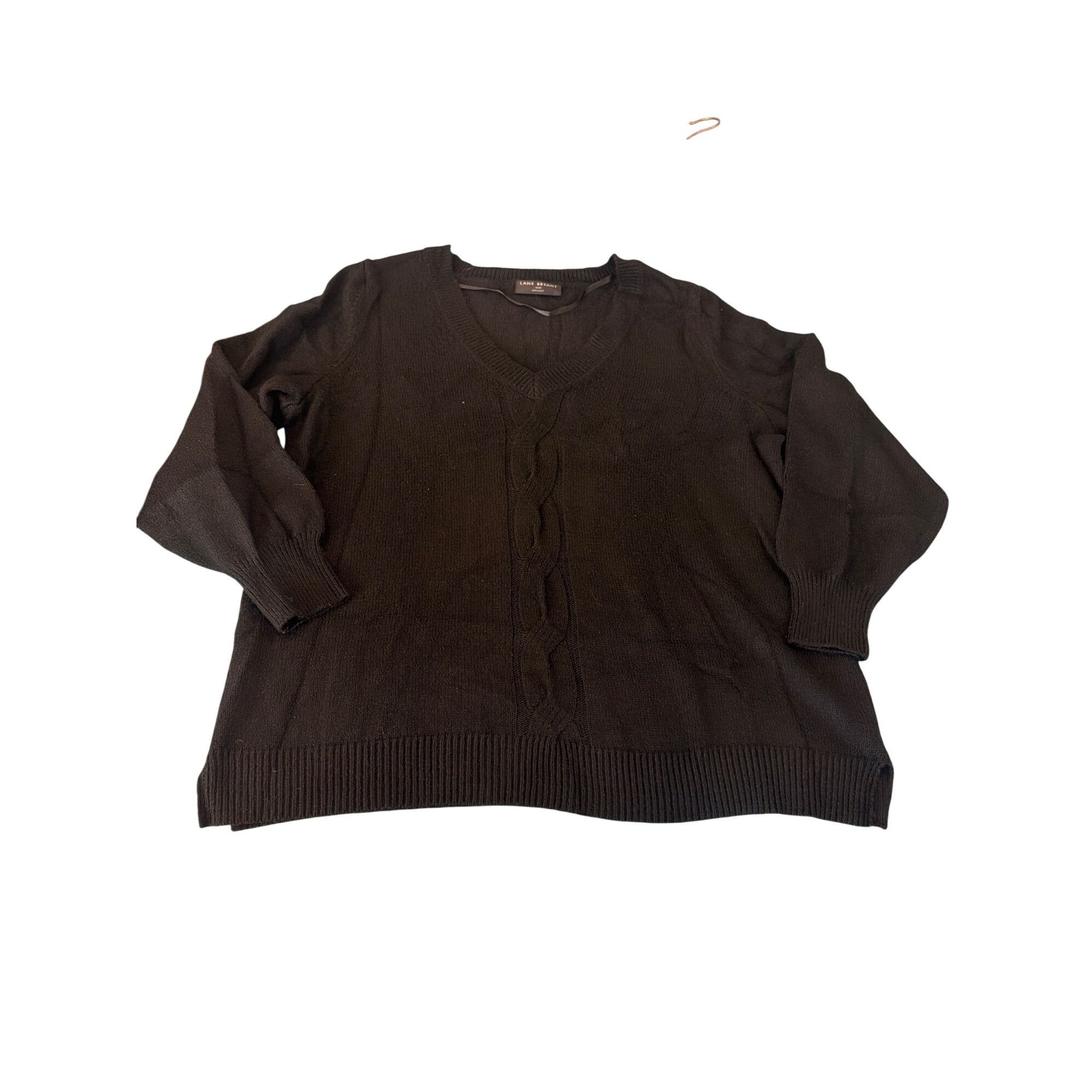 Other Lane Bryant Black Pullover Tunic Sweater V Neck Cable Link S Size XXL / US 16-18 / IT 52-54 - 1 Thumbnail