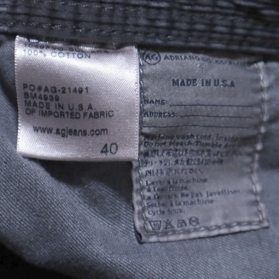 Vintage Adriano Goldschmied Protege Cotton Corduroy Chino Pants Gray Men's 40 Size US 40 / EU 56 - 8 Thumbnail