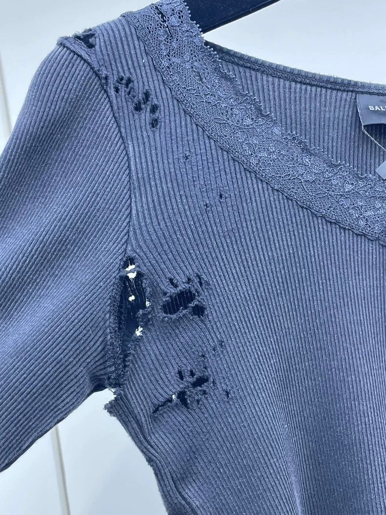Balenciaga Balenciaga Deep Smoky Gray Vintage Hole Mended Slim Fit To Size XS / US 0-2 / IT 36-38 - 5 Thumbnail