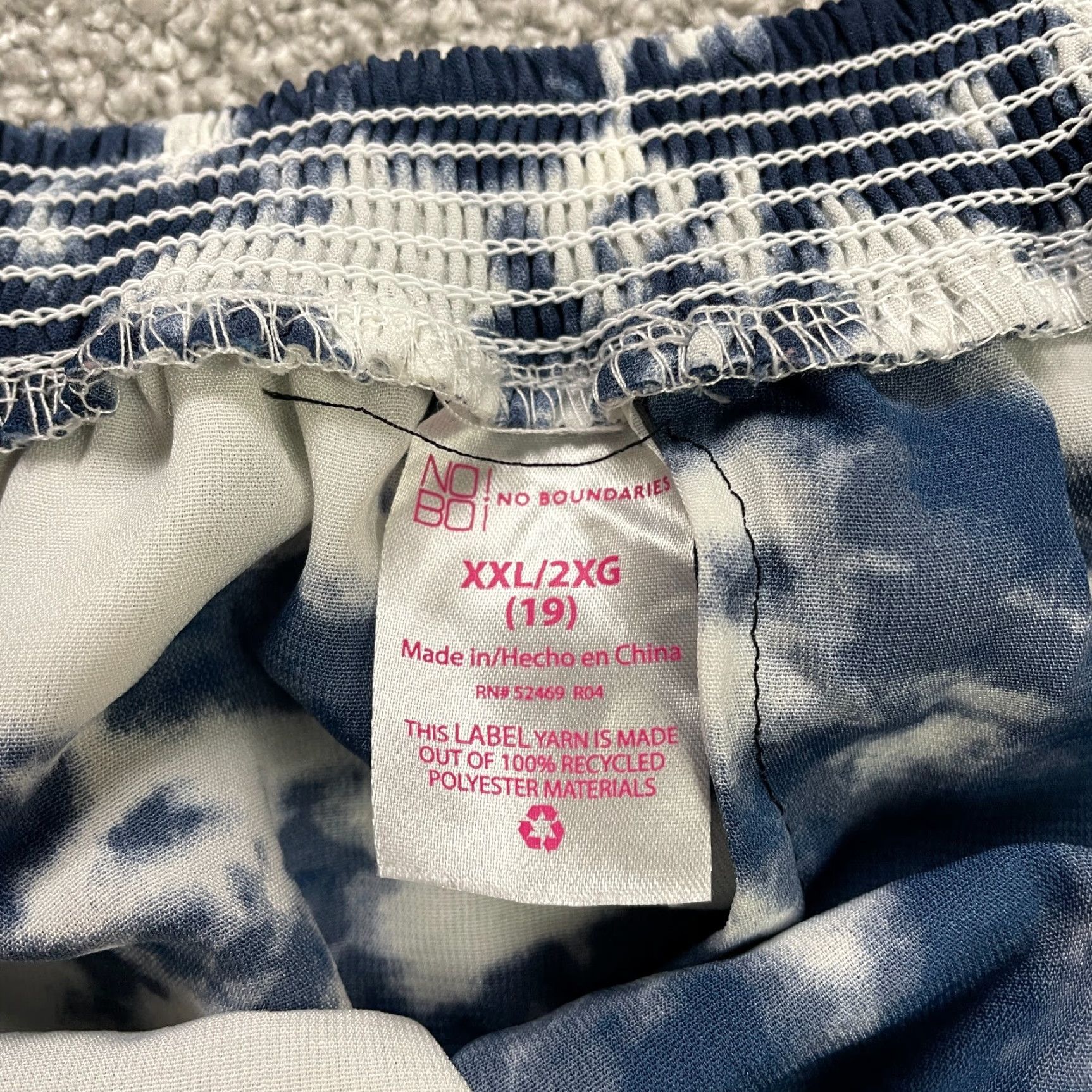 Vintage No Boundaries Blues Tie Dye Cold Shoulder Blouse Juniors XXL Blue Casual Size XXL / US 16-18 / IT 52-54 - 3 Thumbnail