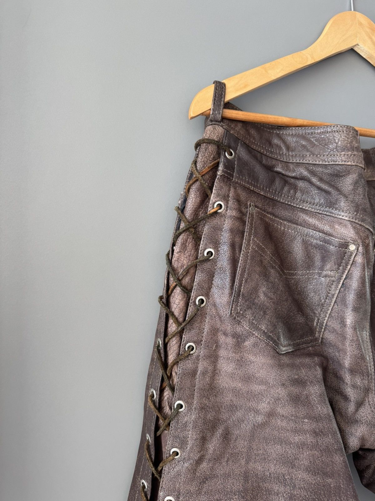 Genuine Leather Vintage Genuine Leather Biker Pants y2k Size US 36 / EU 52 - 2 Thumbnail