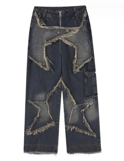VIBE Vintage star embroidered jeans Size US 34 / EU 50 - 6 Thumbnail