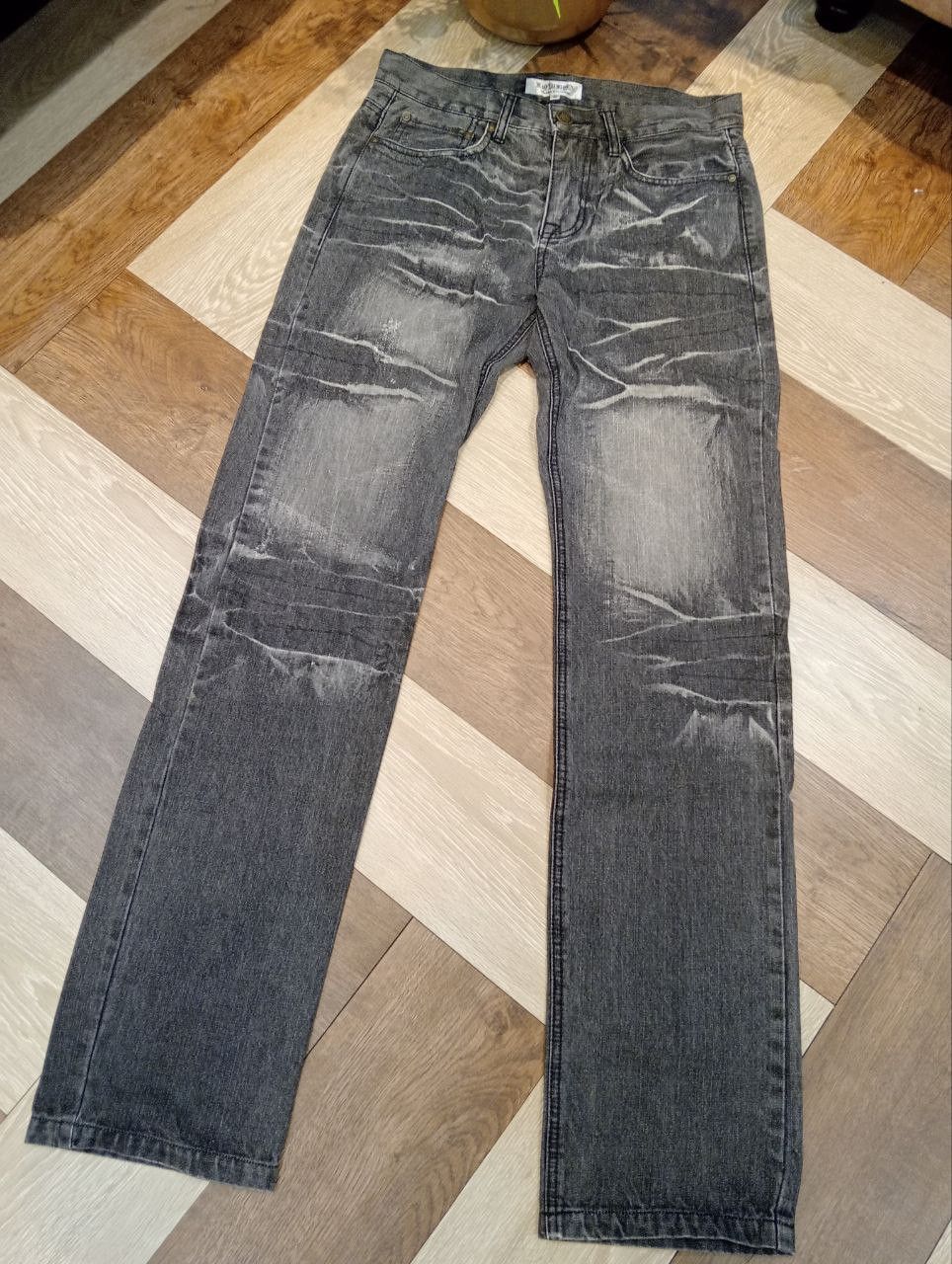 If Six Was Nine JAPANESE LOWBOX DISTRESSED LOOK JEANS - BLACK Size US 30 / EU 46 - 3 Thumbnail