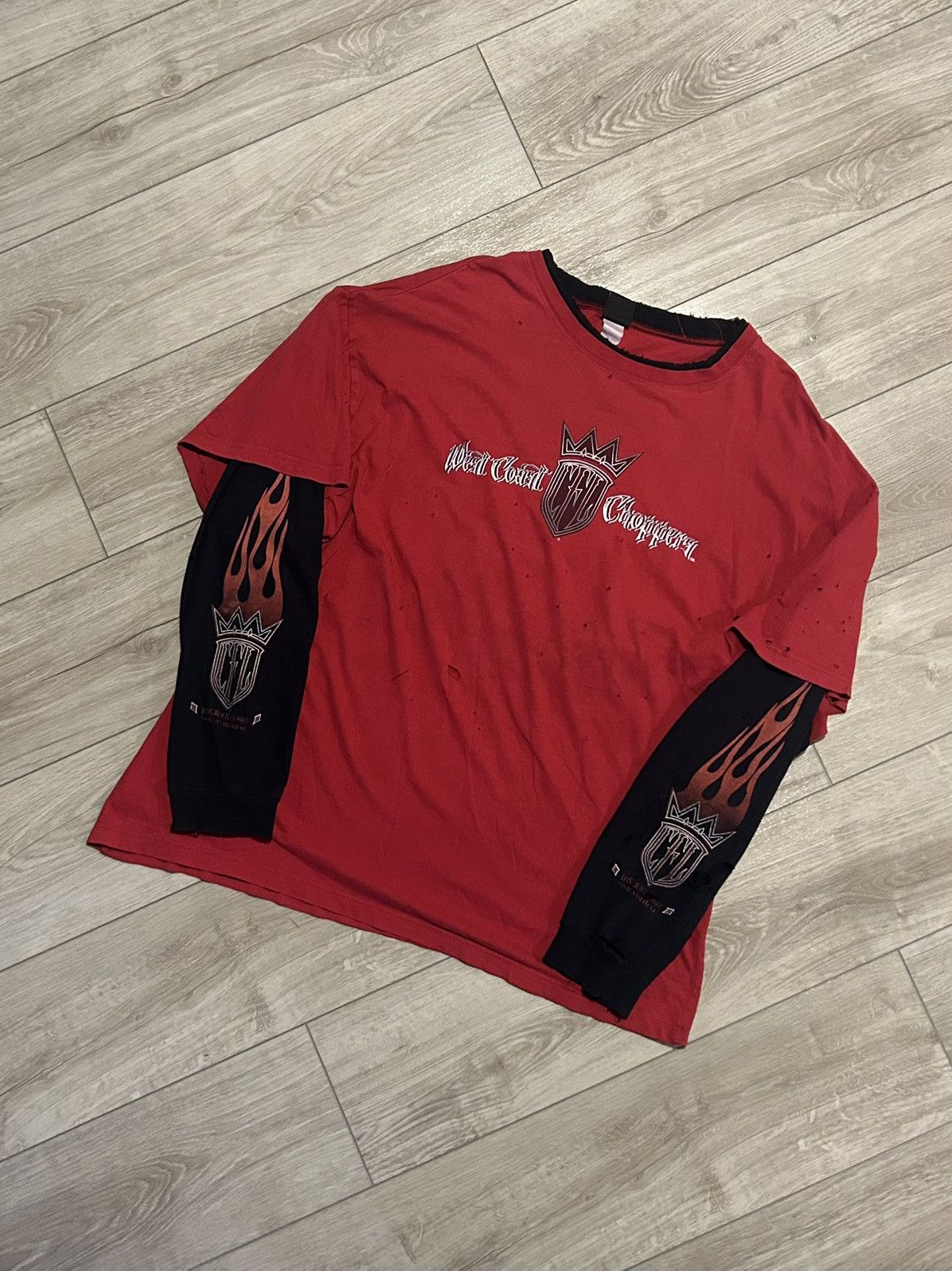 West Coast Choppers Vintage West Coast Choppers CFL Flame L/S Double Layer Tee Size US XXL / EU 58 / 5 - 1 Thumbnail