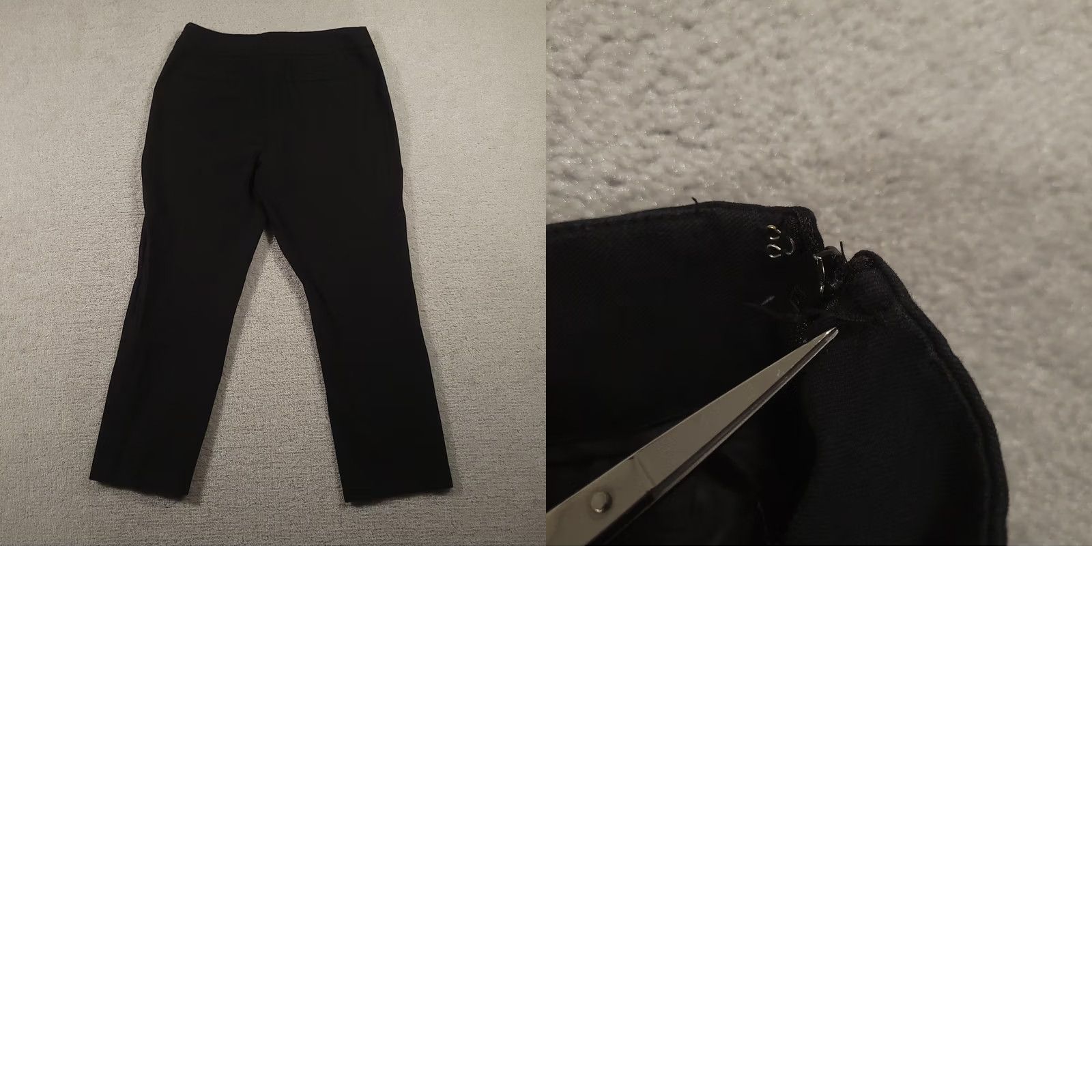 Vintage Chico's Pants Womens 2 Short Black Stretch Side Zip Career Trousers Cotton Blend Size 26" / US 2 / IT 38 - 8 Thumbnail