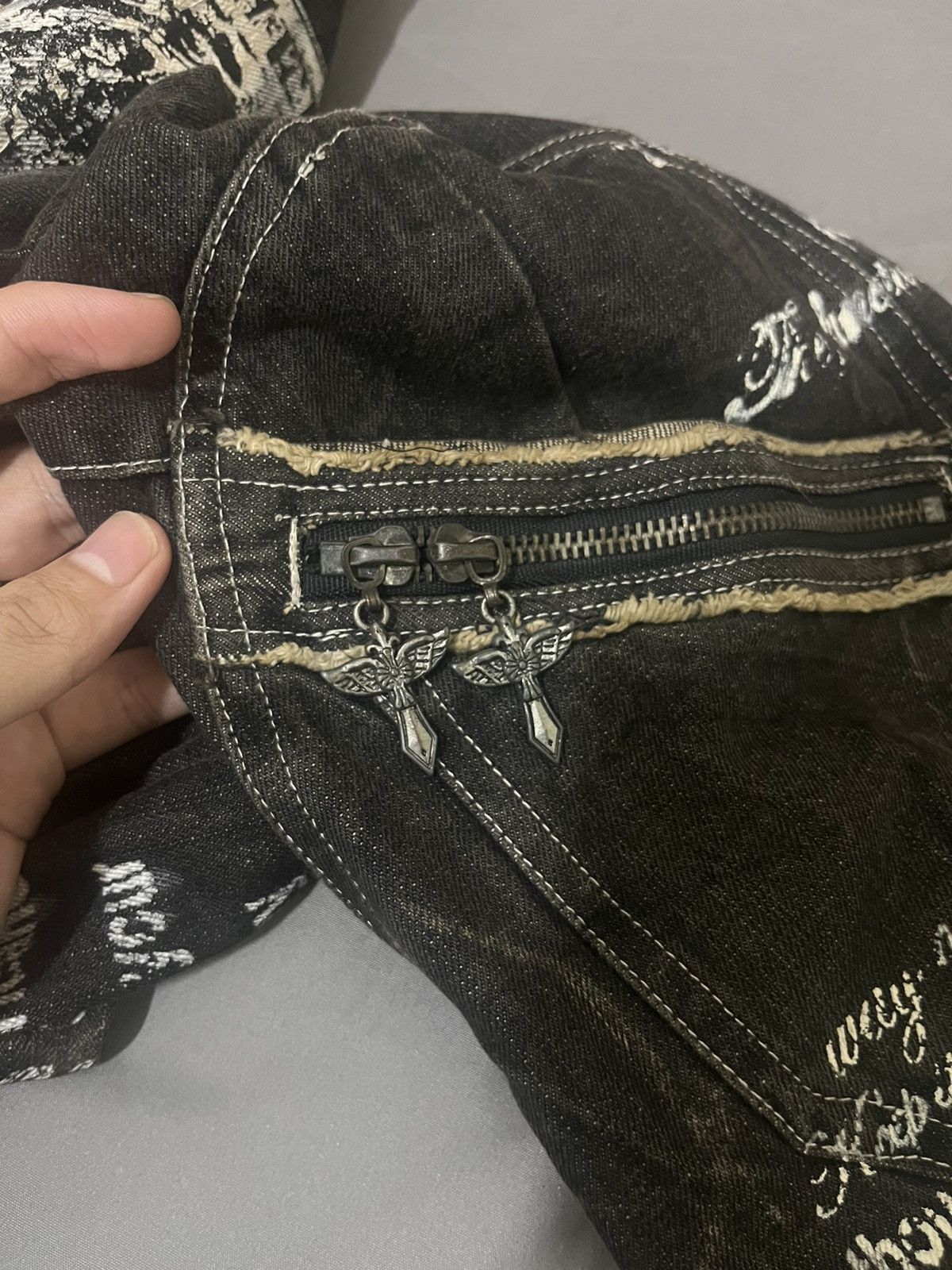 BERNINGS SHO 2000s Berning Sho Avant-Garde Flared Jeans Size US 32 / EU 48 - 11 Thumbnail