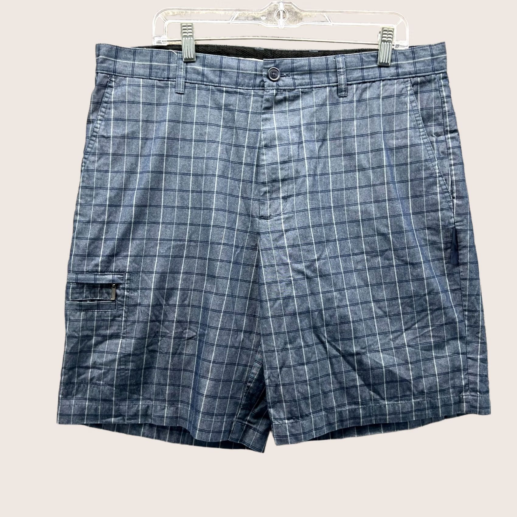 Vintage Greg Norman Shorts Mens 36 Blue Navy Cargo Flat Windowpane Golf Five Iron Casual Size US 36 / EU 52 - 1 Thumbnail