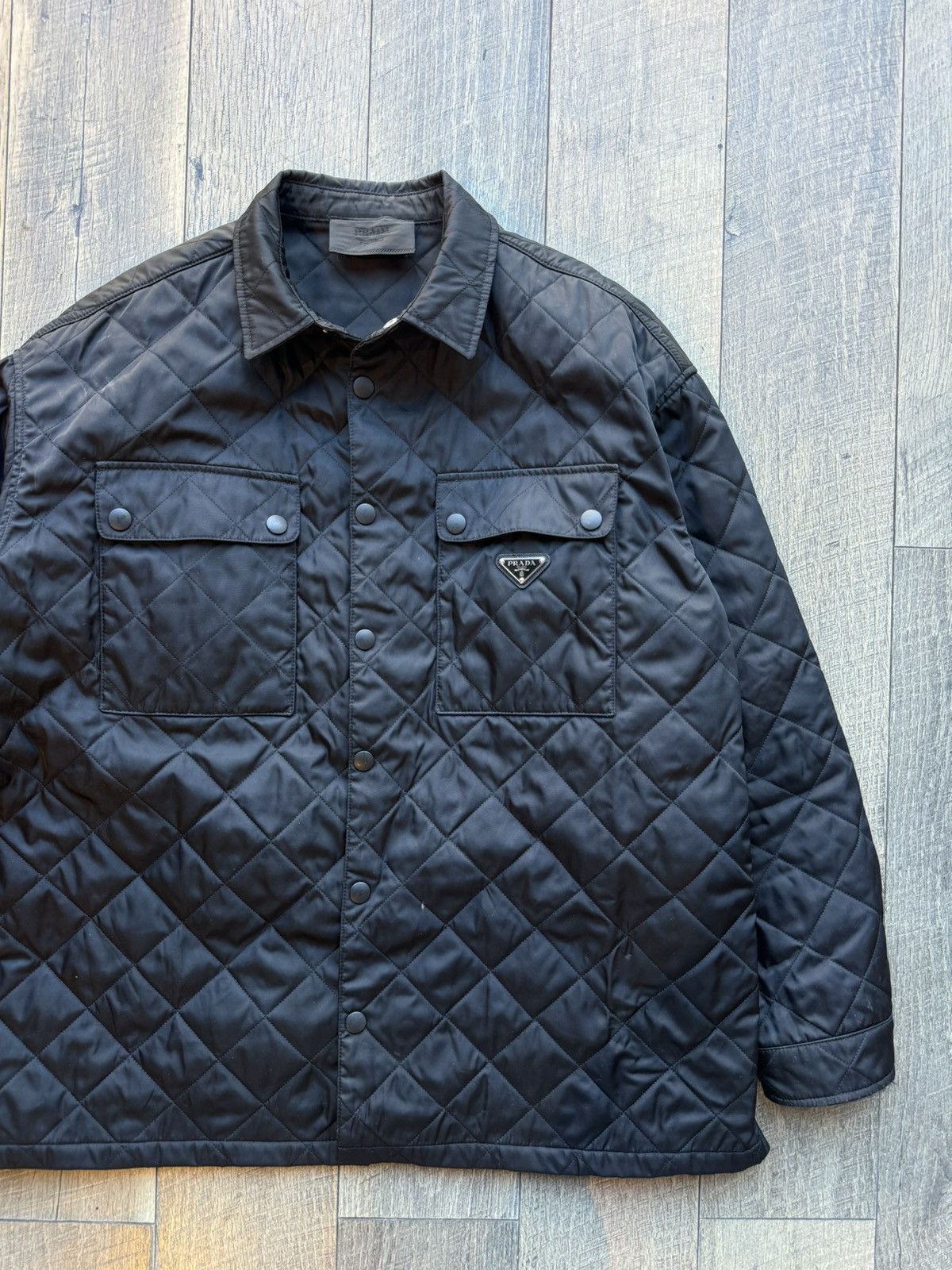 Prada Prada Re-Nylon Black Quilted Snap Jacket - Large Size US L / EU 52-54 / 3 - 2 Thumbnail