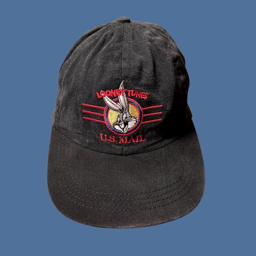 Vintage VINTAGE Looney Tunes Stamp Collection Bugs Bunny Snapback Hat Black 90s USPS Hats Size ONE SIZE - 1 Thumbnail