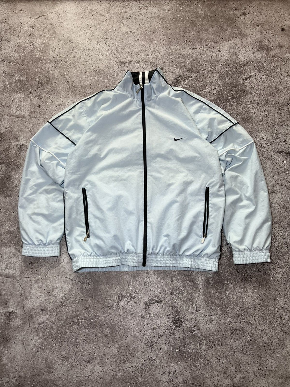 Nike Vintage Nike Baby Blue track jacket drill size M logo Size US M / EU 48-50 / 2 - 1 Thumbnail