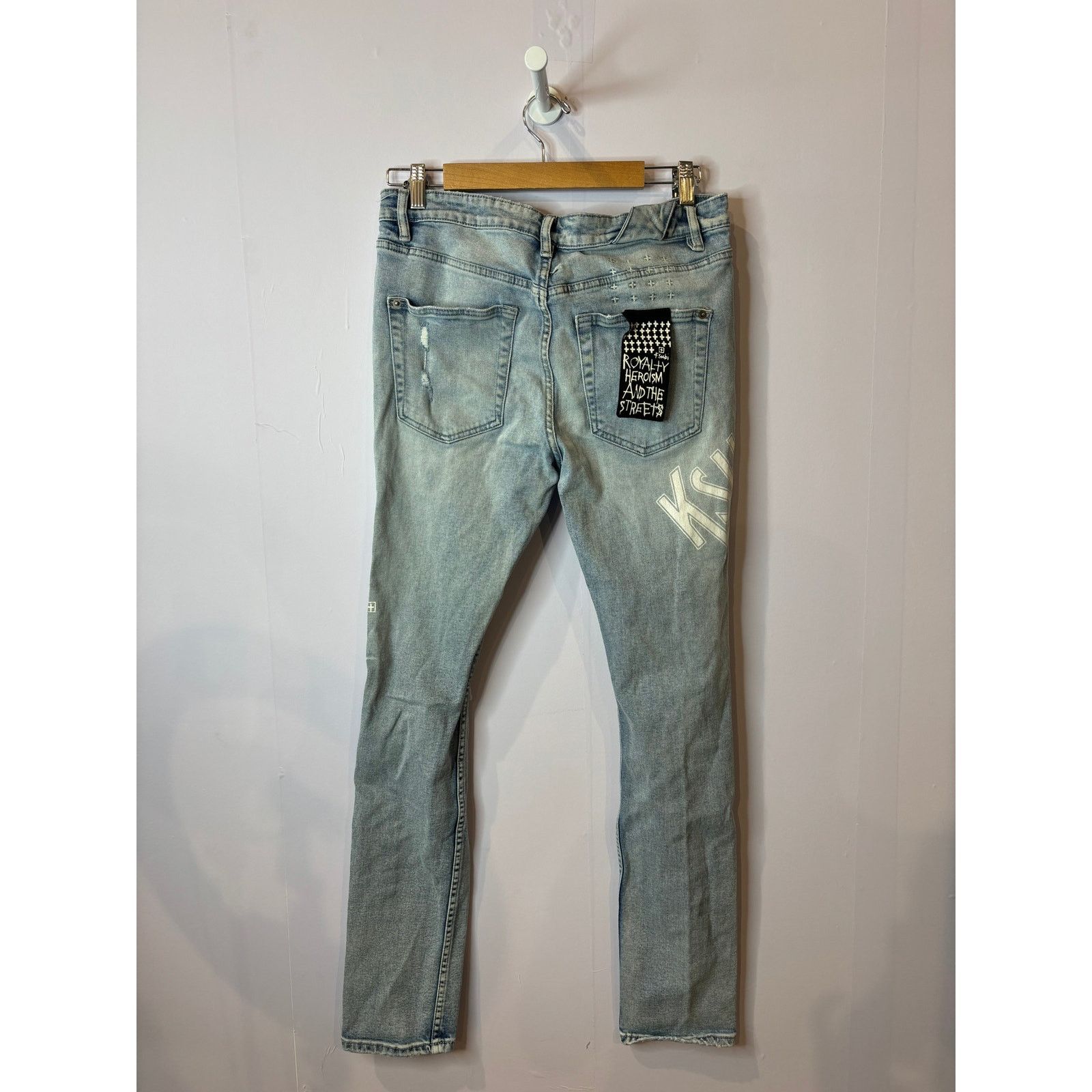 Ksubi Ksubi Jeans Light Wash White Writing Ripped Size US 32 / EU 48 - 2 Thumbnail