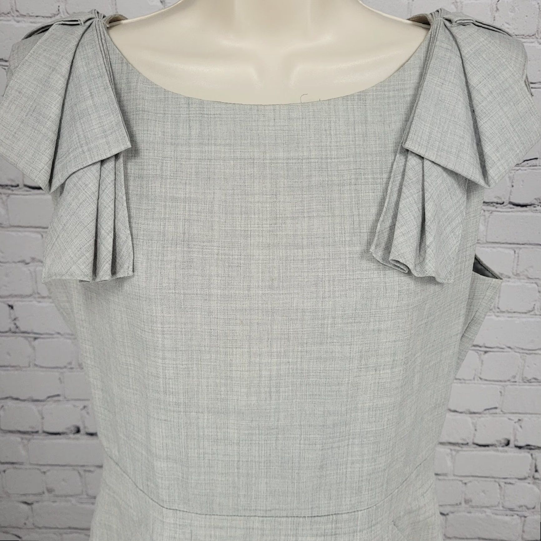 J.Crew J.CREW Gray Wool Sleeveless Ruffled Shoulder Lined Back Slit Zip Sheath Dress 6 Size M / US 6-8 / IT 42-44 - 6 Thumbnail
