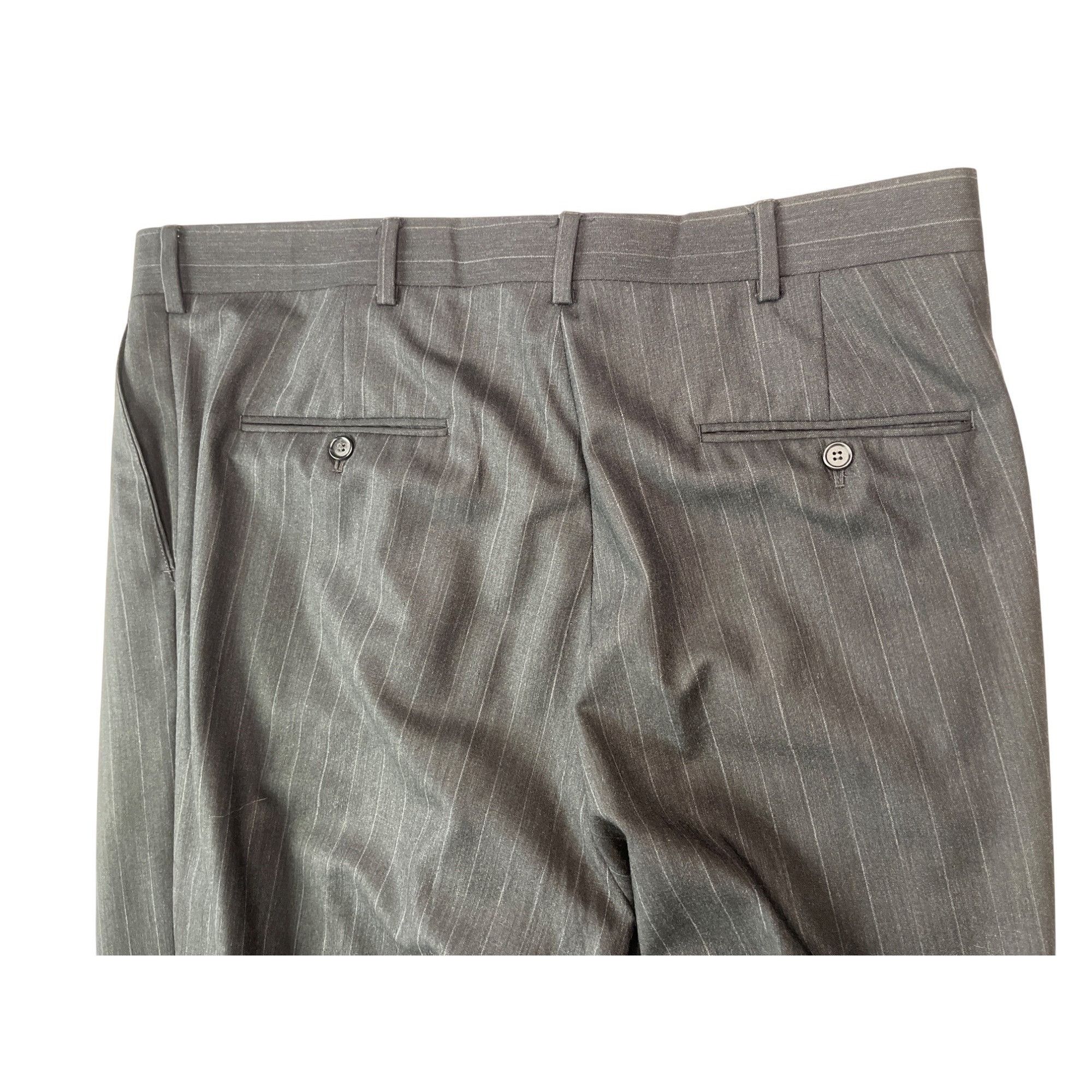 Other Mens Pinstripe Suit Jacket & Pants Set 2-Button Gray Classic Size 40L - 19 Thumbnail