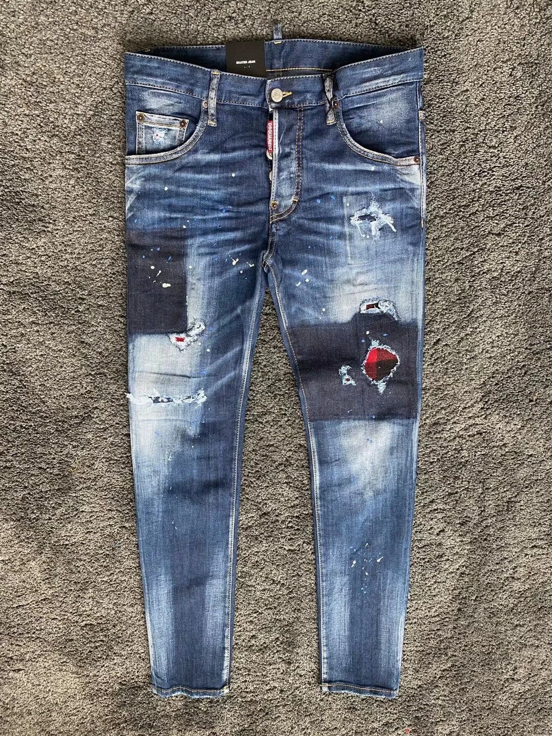 Dsquared2 Dsquared2 SKATER mid-rise slim 9pt red plaid patch stretchy Size US 28 / EU 44 - 1 Thumbnail